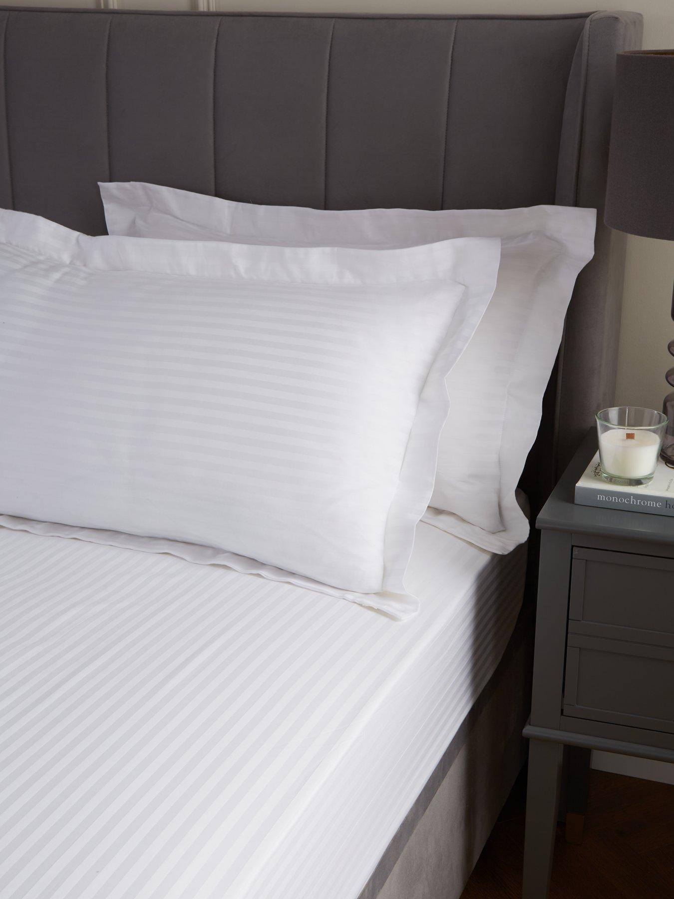 undefined Luxury 300 Thread Count Soft Touch Sateen Stripe Oxford Pillowcase Pair