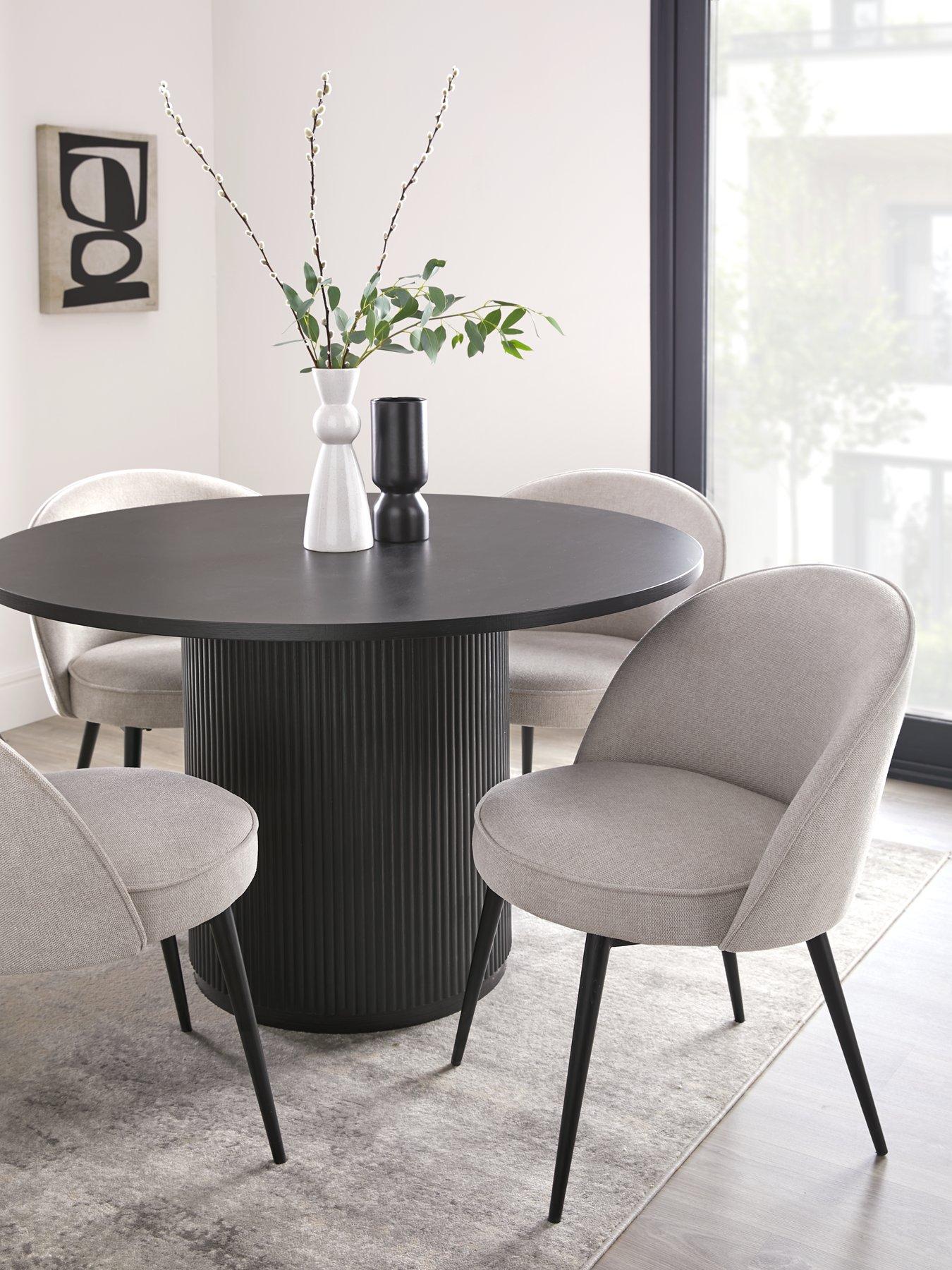 undefined Carina Round 120 cm Dining Table and 4 Chairs