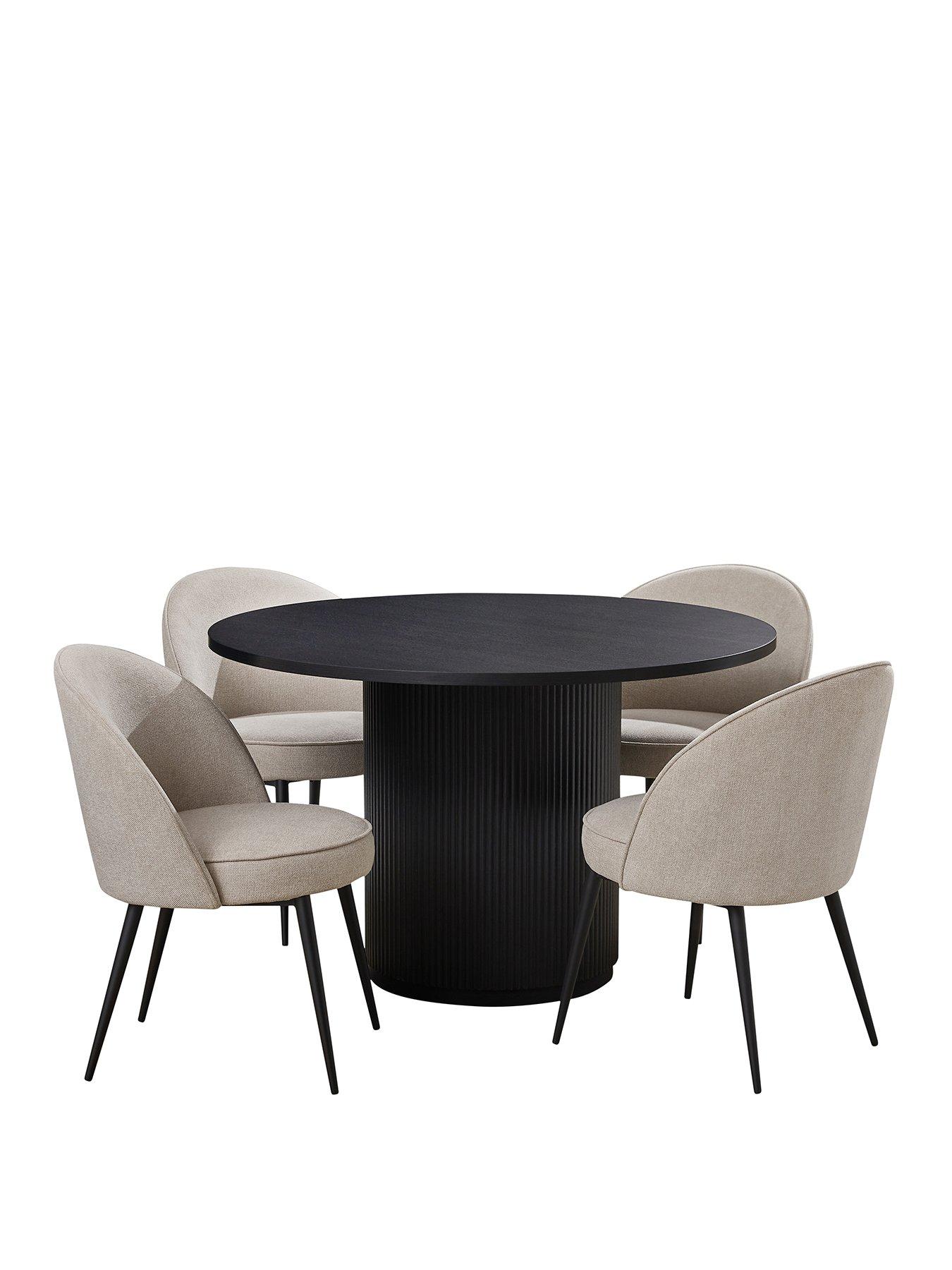 Very Home Carina Round 120 cm Dining Table and 4 Chairs | Very