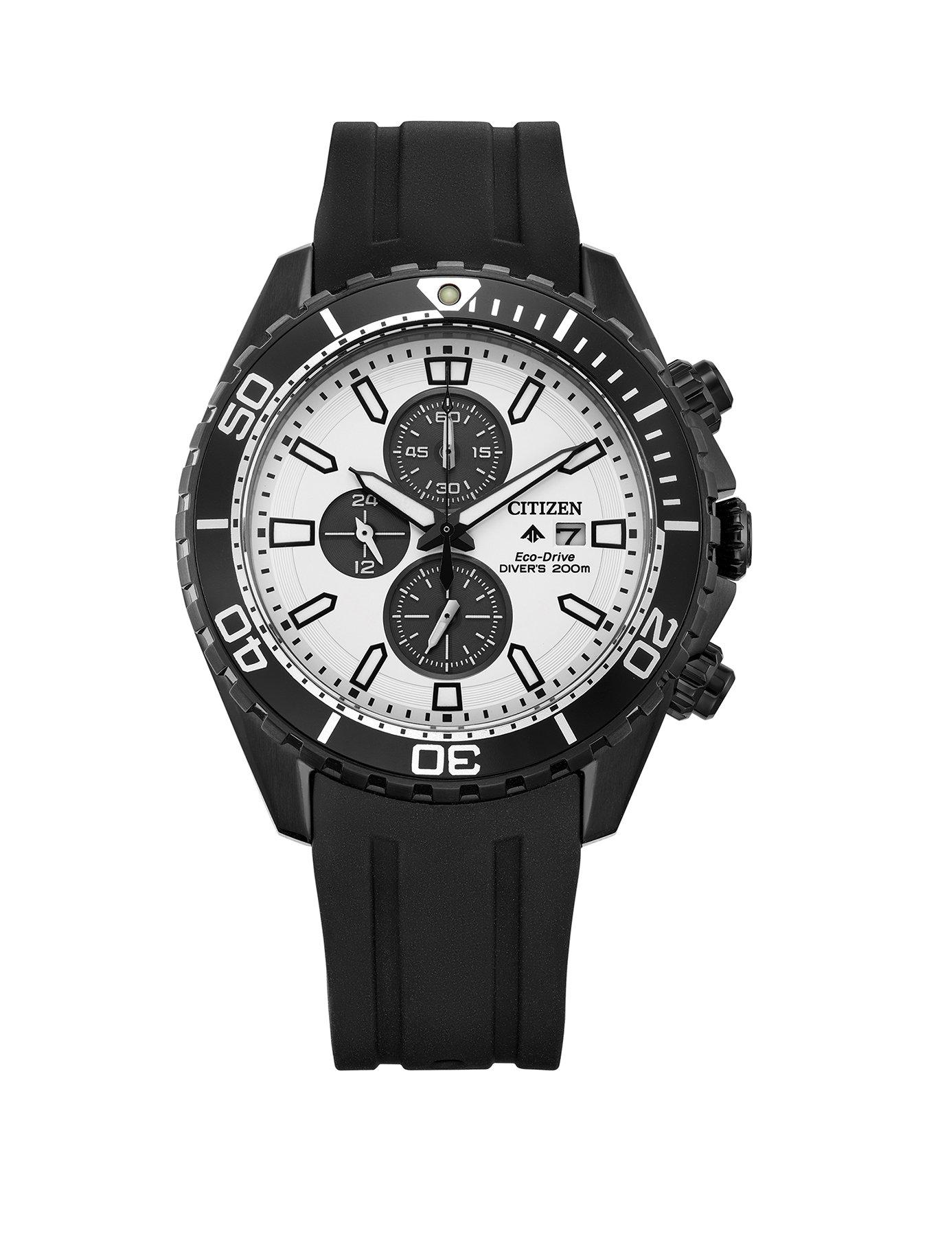 Product photograph of Citizen Gents Eco-drive Promaster Black Pu Watch from very.co.uk
