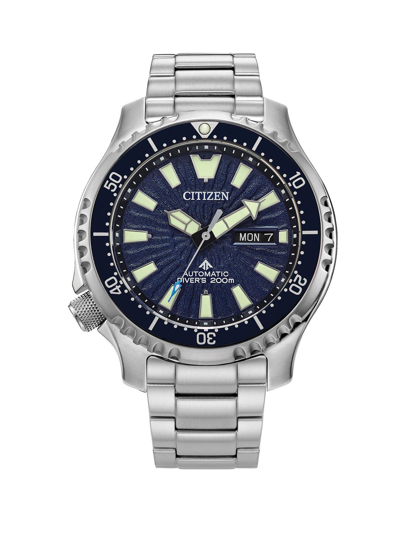 Product photograph of Citizen Gents Automatic Promaster Stainless Steel Bracelet Watch from very.co.uk