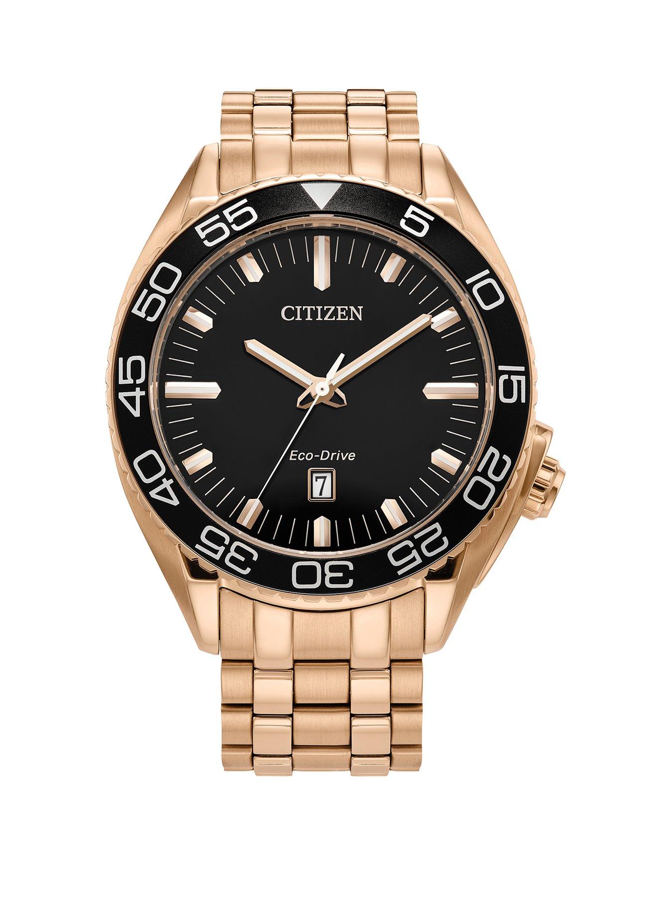 Product photograph of Citizen Gents Eco-drive Bracelet Rose Gold Bracelet from very.co.uk