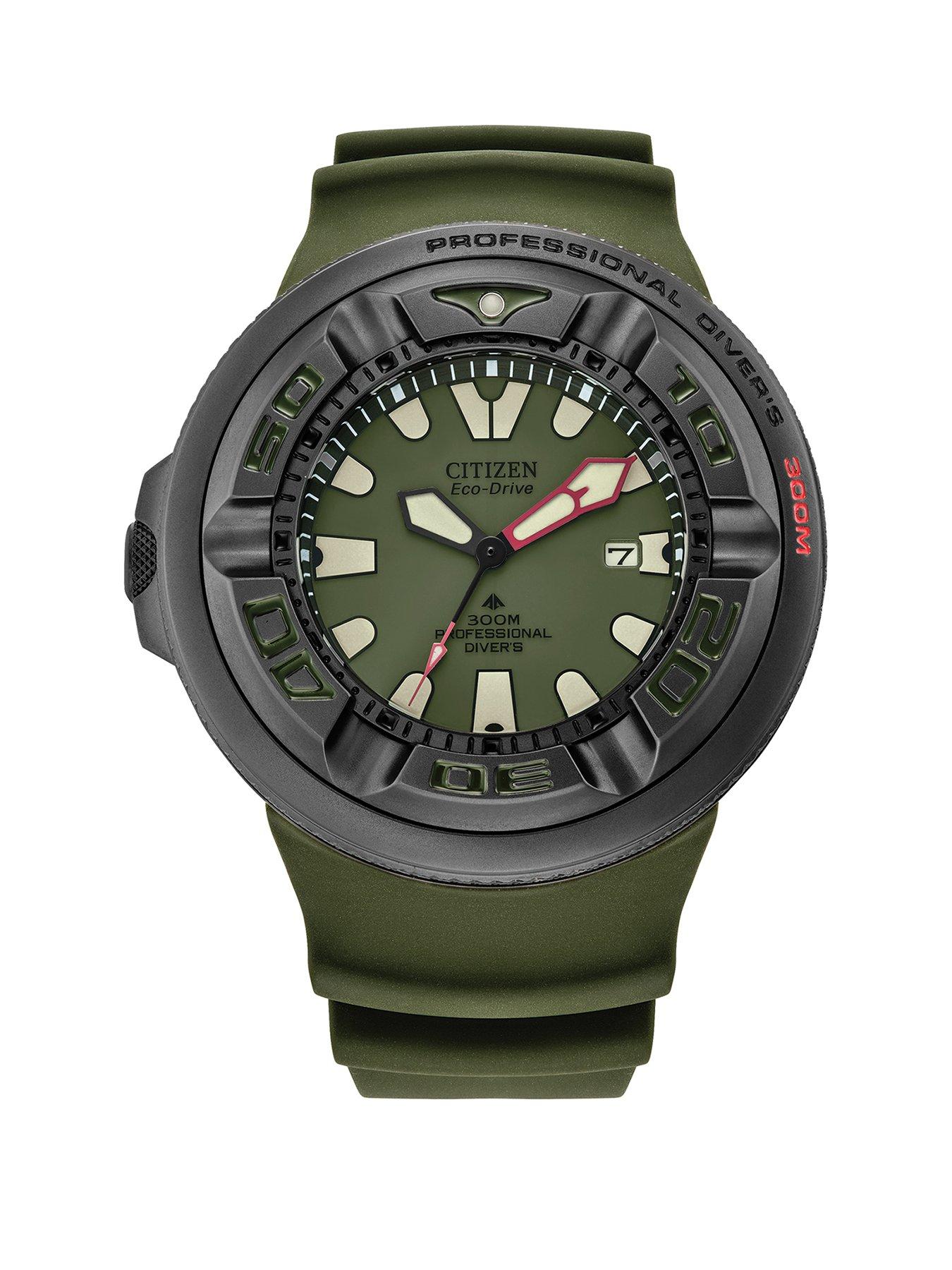 Product photograph of Citizen Gents Eco-drive Promaster Green Pu Watch from very.co.uk