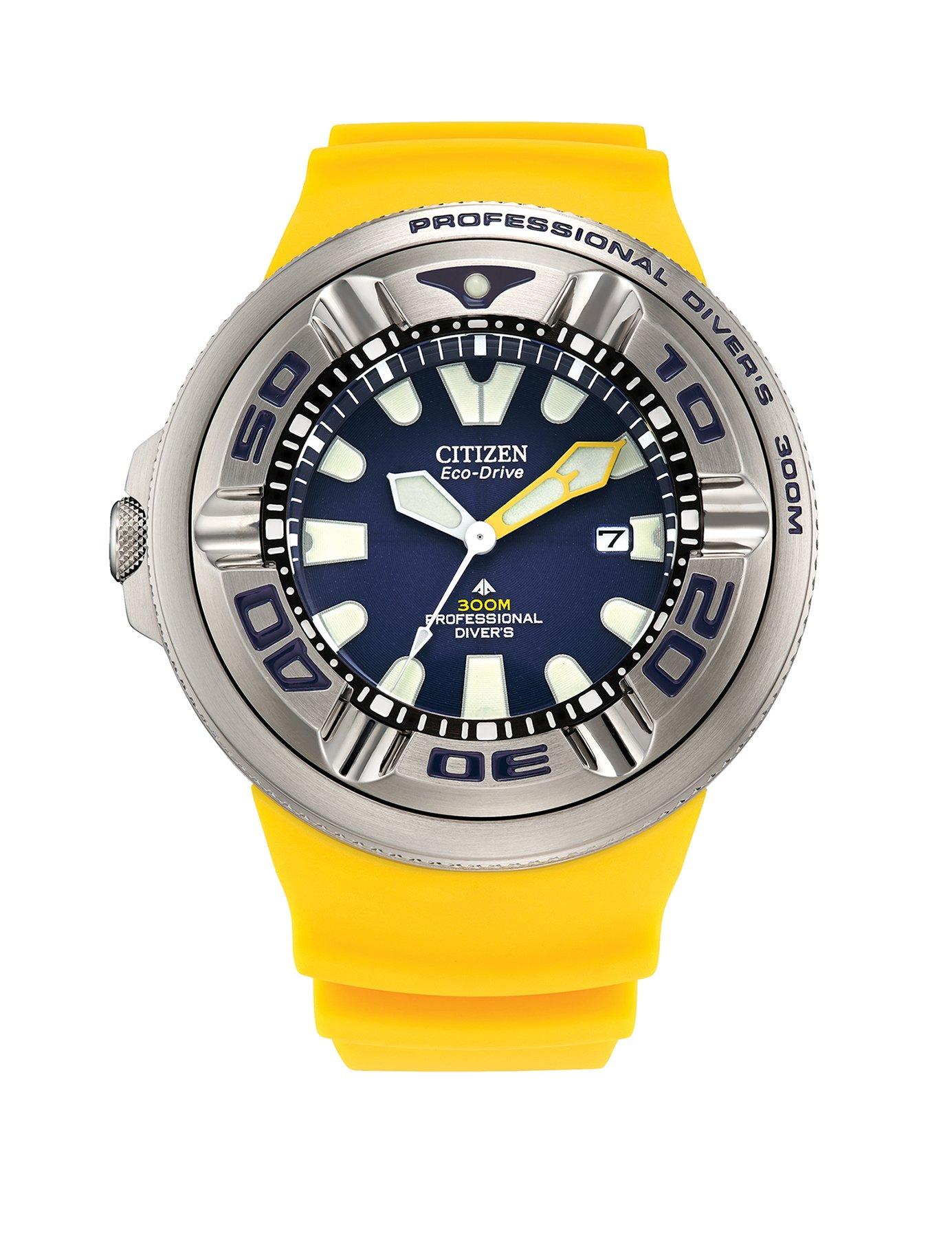 Product photograph of Citizen Gents Eco-drive Promaster Yellow Pu Watch from very.co.uk