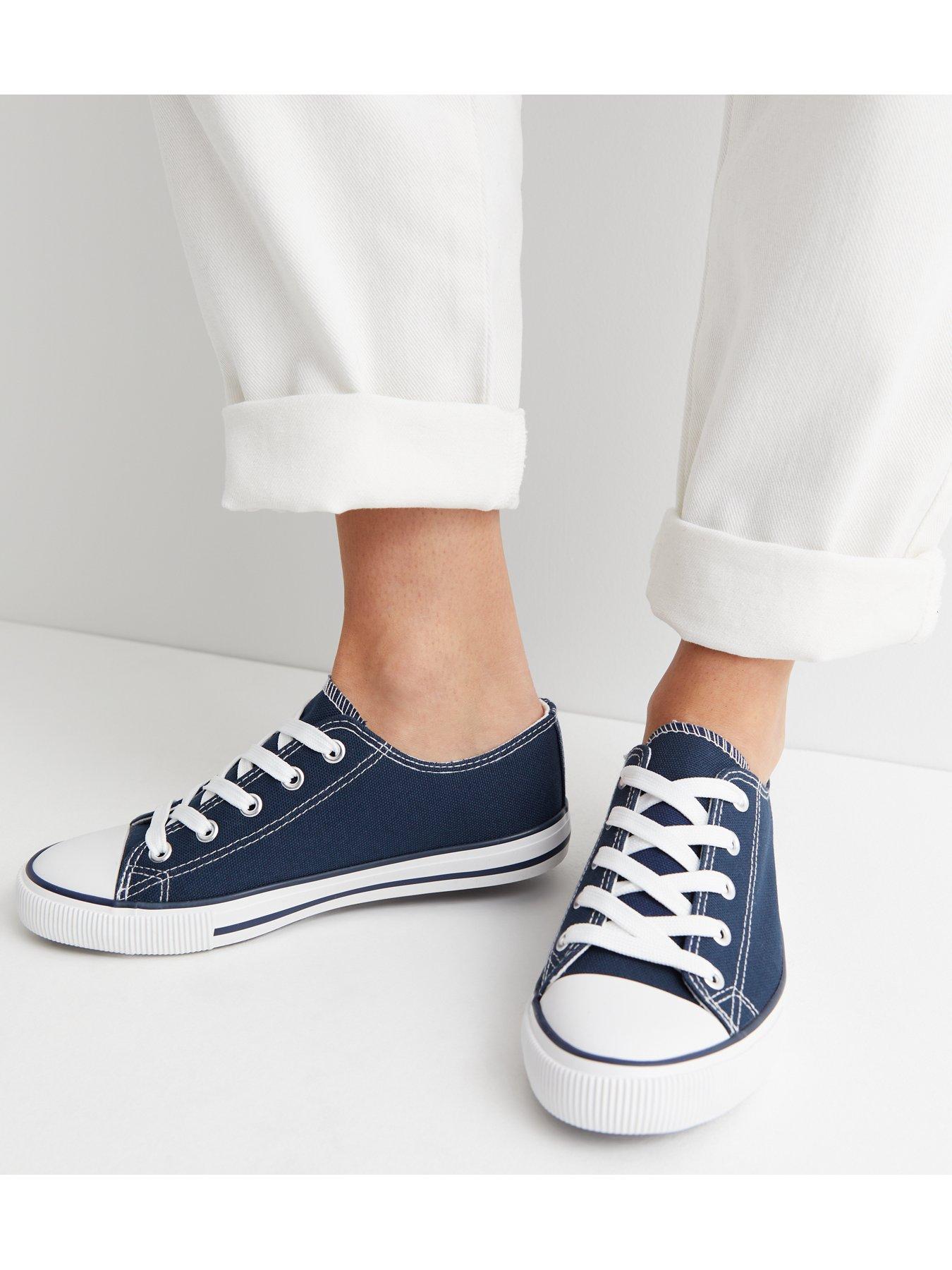 New Look Navy Canvas Lace Up Trainers | Very.co.uk