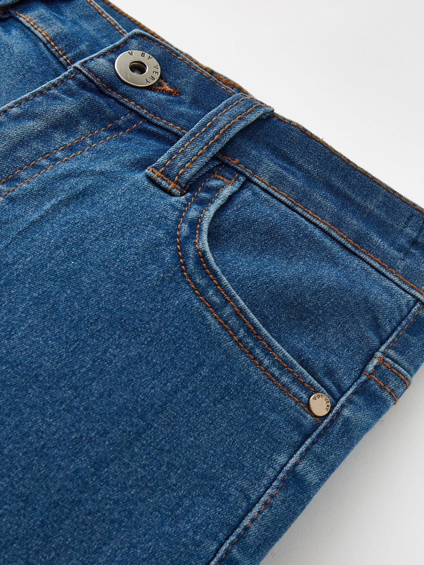 Image 3 of 4 of V by Very Girls Mid-Wash Skinny Jeans - Blue