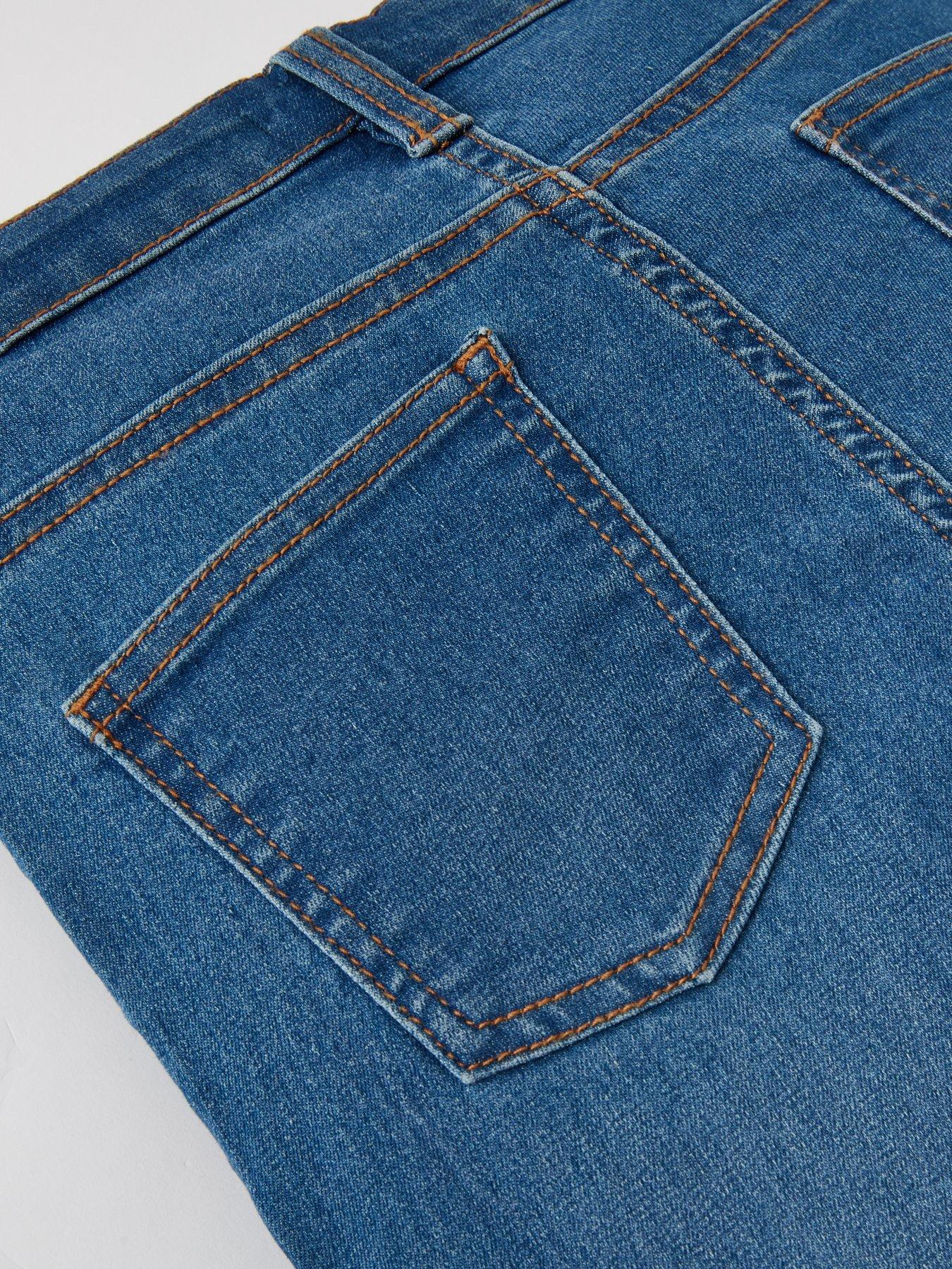 Image 4 of 4 of V by Very Girls Mid-Wash Skinny Jeans - Blue