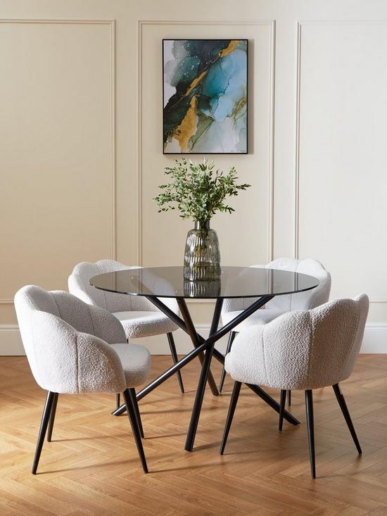 front image of very-home-angel-glass-top-120-cm-dining-table-with-4-angel-bouclenbspchairs-blackcream