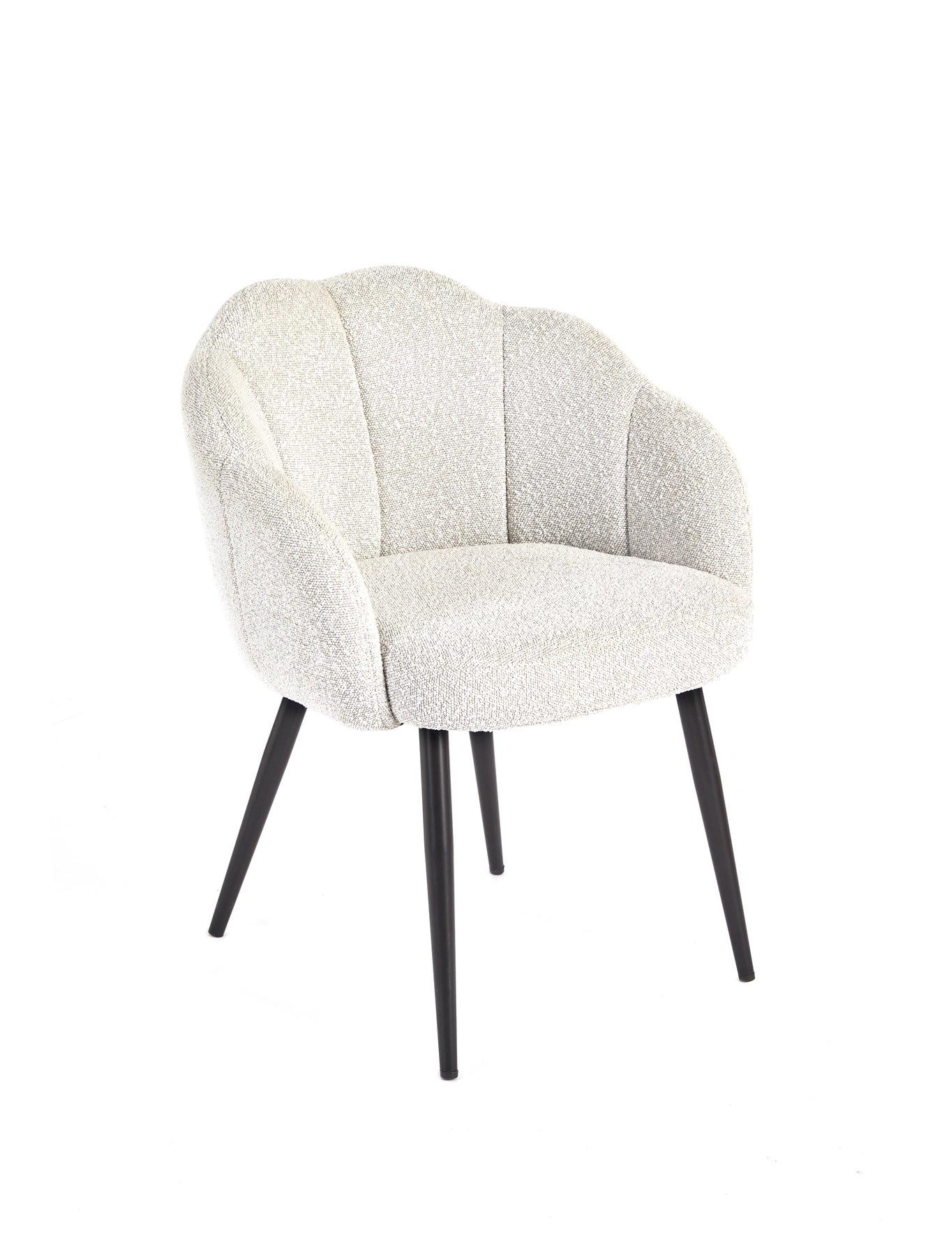 Image 4 of 6 of Very Home Angel Glass Top 120 cm Dining Table with 4 Angel Boucle&nbsp;Chairs - Black/Cream
