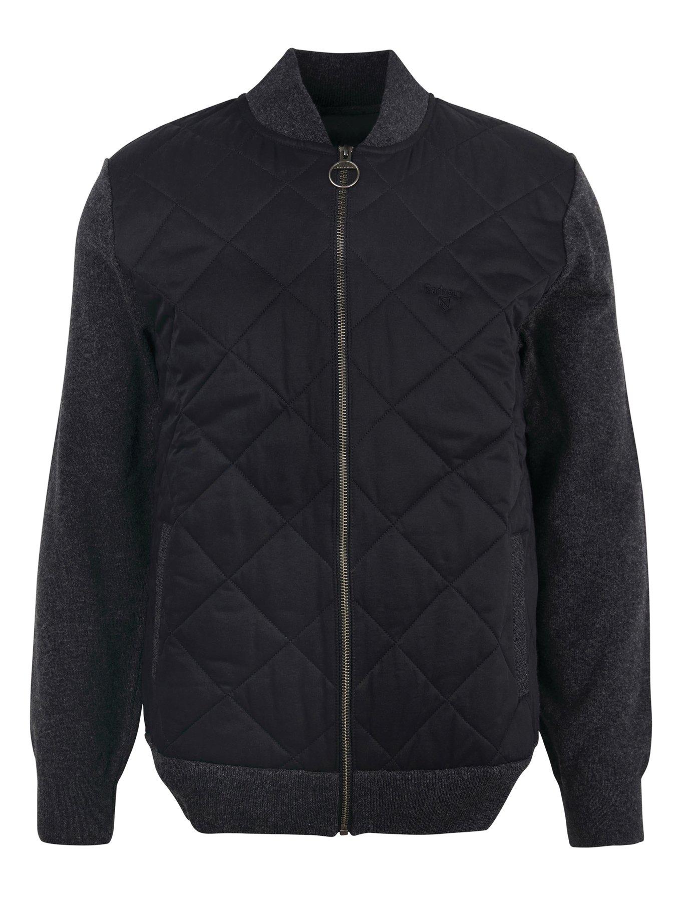 Barbour Essential Box Quilt Zip Through Jacket - Dark Grey | Very.co.uk