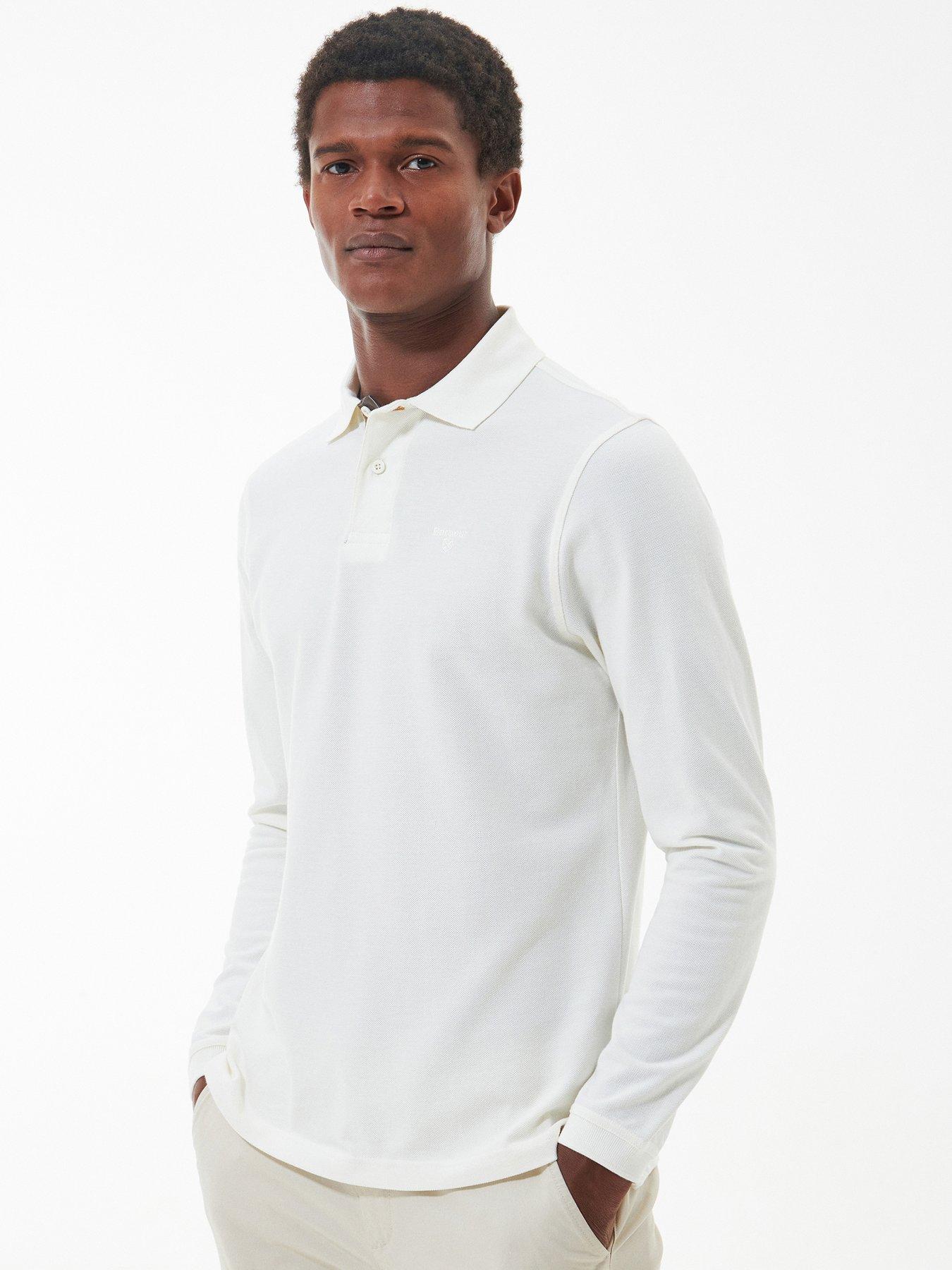 Barbour Essential Long Sleeve Sports Polo Shirt White Very