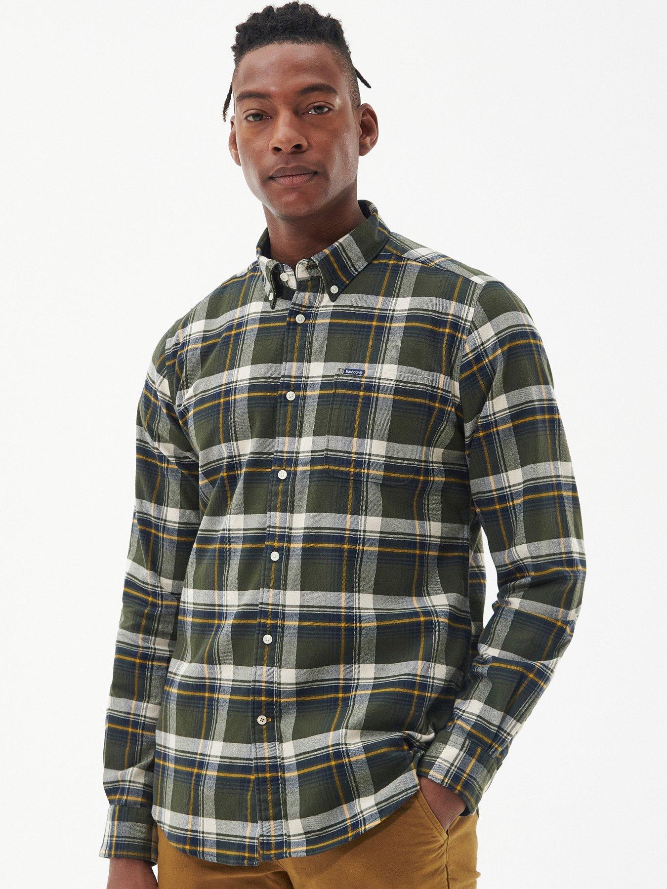 Barbour green check sales shirt