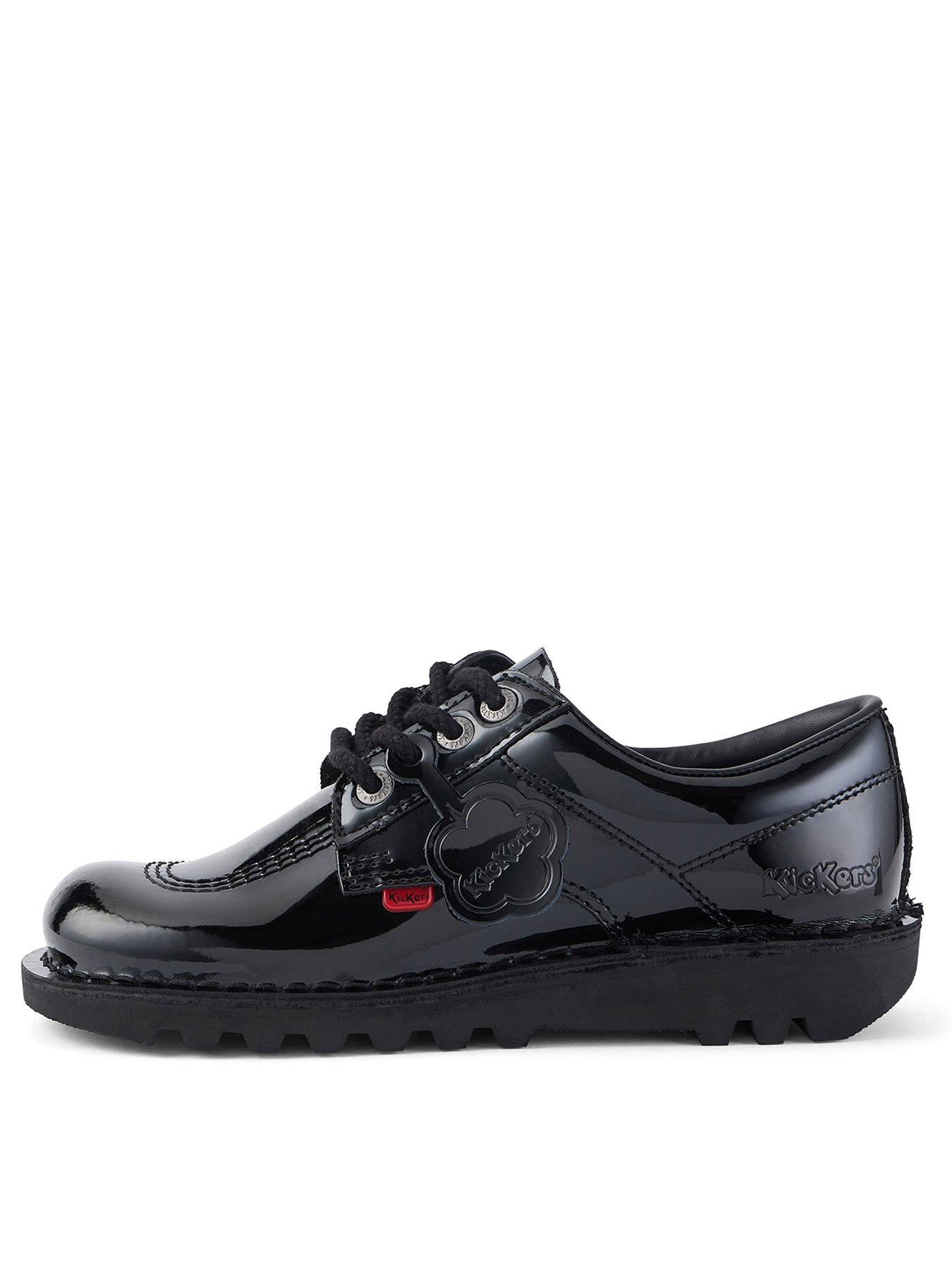 Kickers Kick Lo Core Patent Leather Shoe - Black