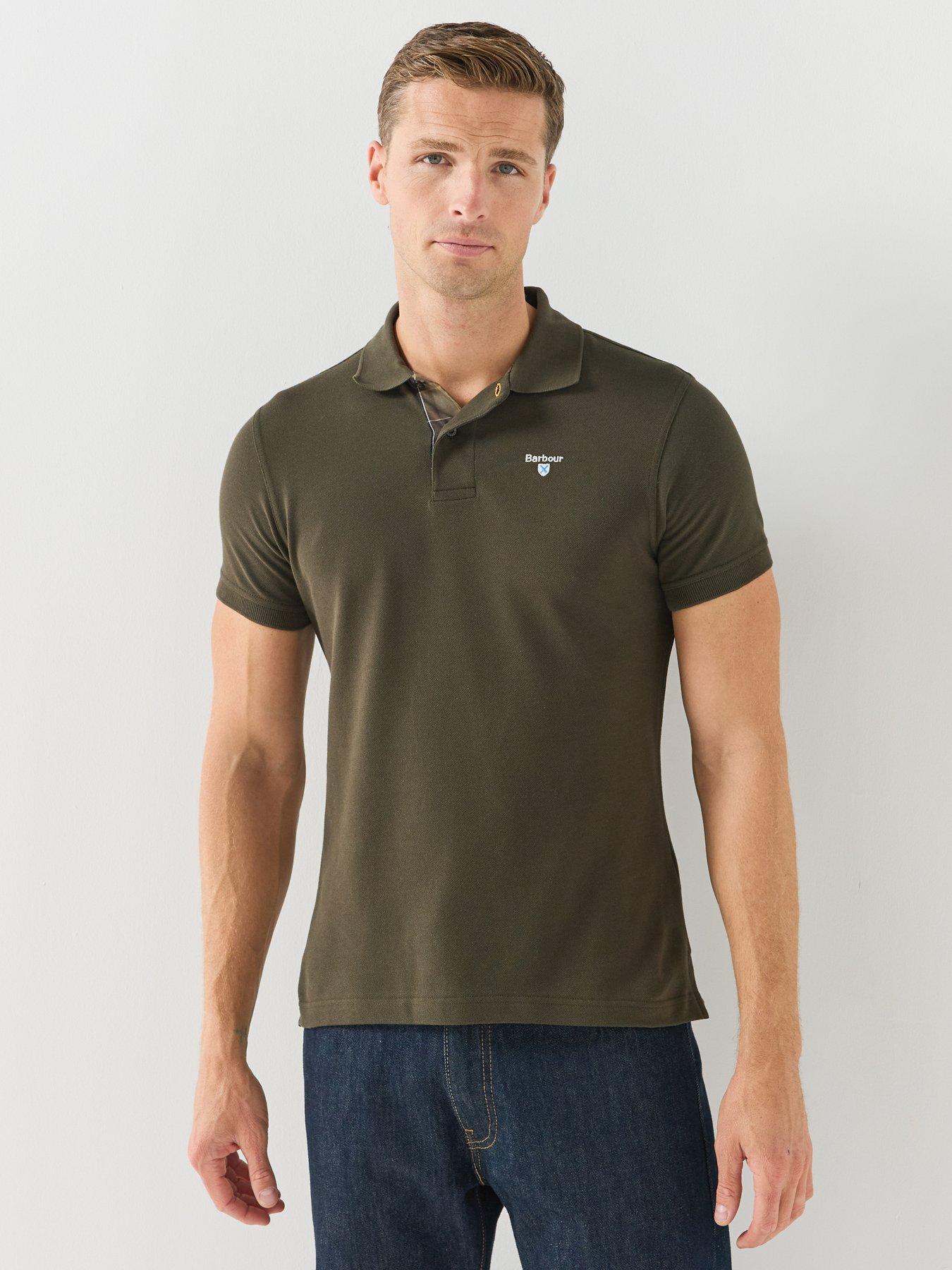 Barbour Tartan Pique Polo Short Sleeve Shirt - Dark Green