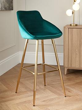 Product photograph of Very Home Dahlia Bar Stool - Green from very.co.uk