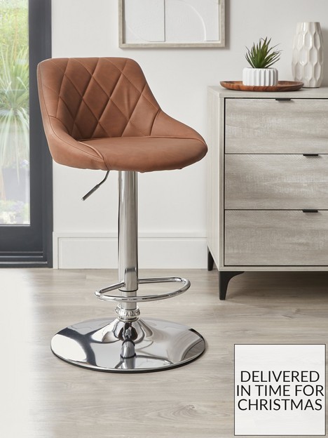 very-home-diamond-stitch-faux-leather-bar-stool