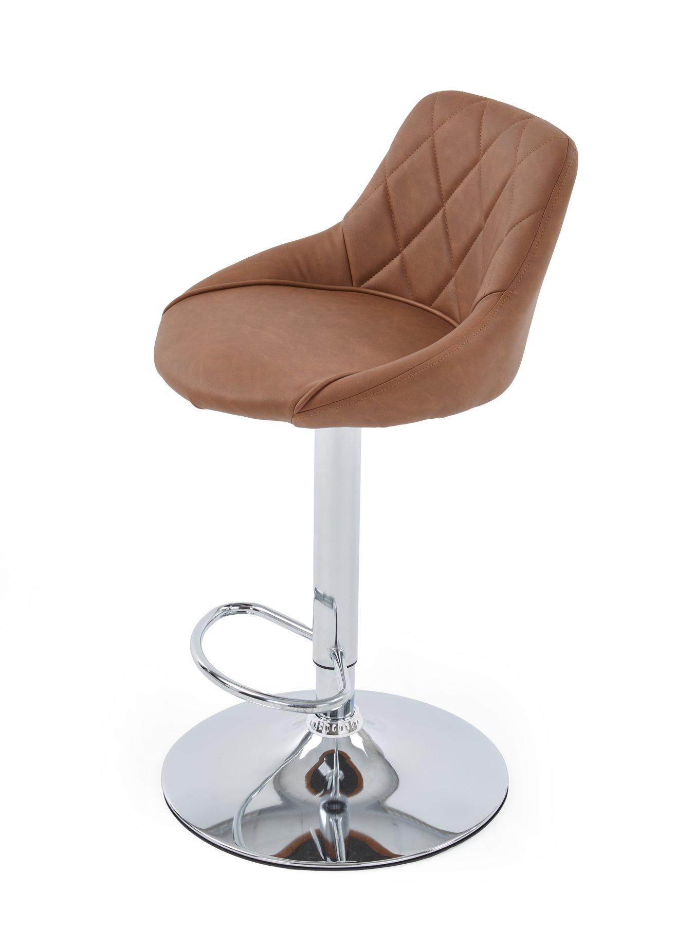 Image 3 of 6 of The Very Collection Diamond Stitch Faux Leather Bar Stool - Tan- FSC&reg; Certified