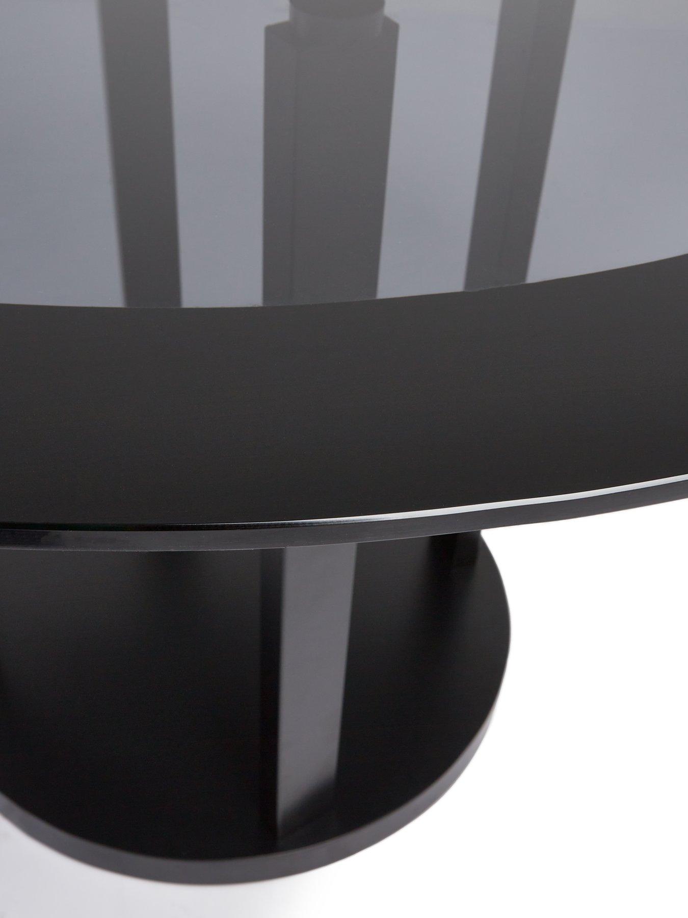 Image 4 of 6 of Very Home Moda Round Glass Top&nbsp;Pedestal Column 120 cm&nbsp;Dining Table +_4 Dining Chairs - Black