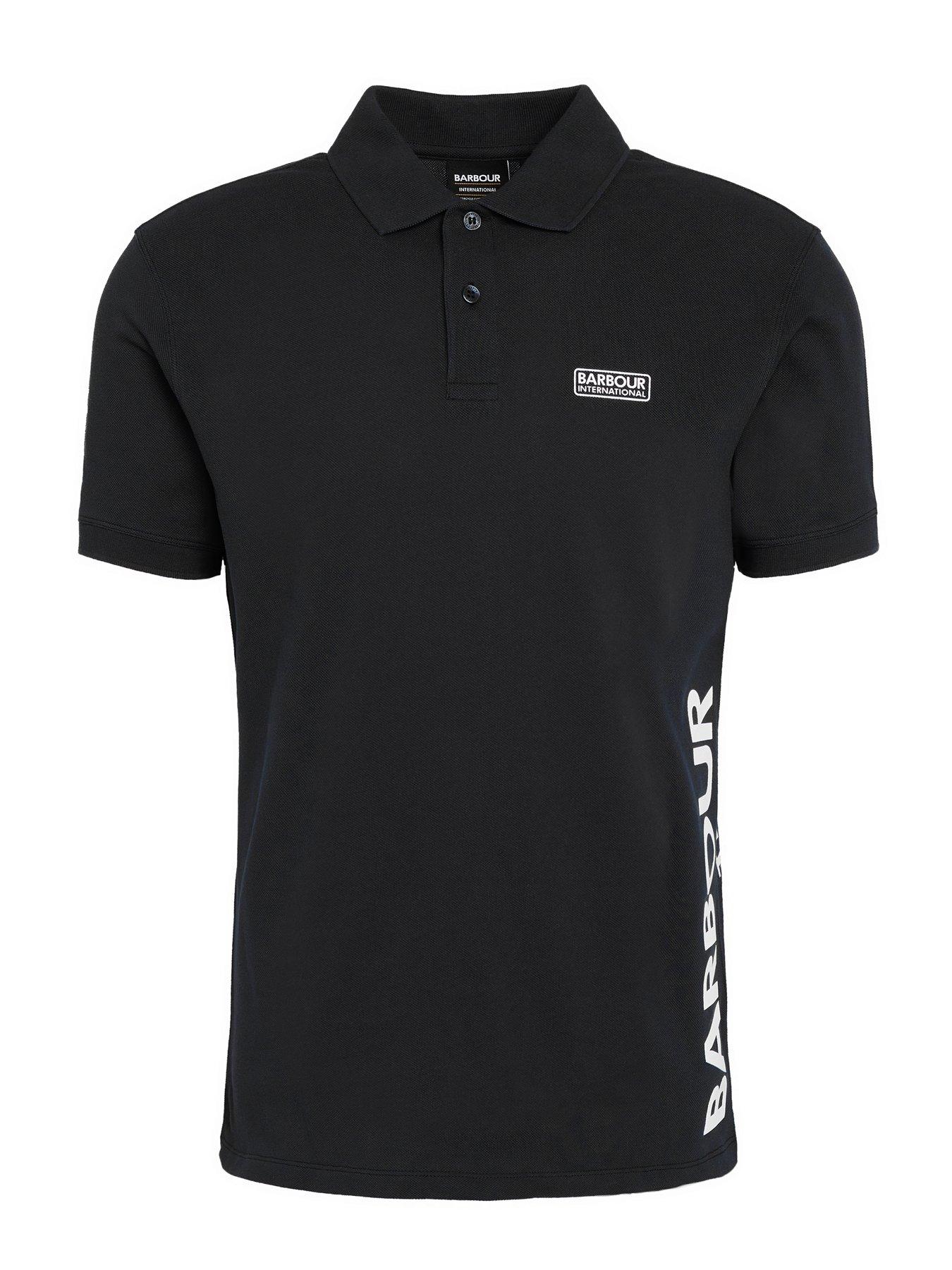 Barbour International Exclusive - Very Bold Logo Polo Shirt - Black ...