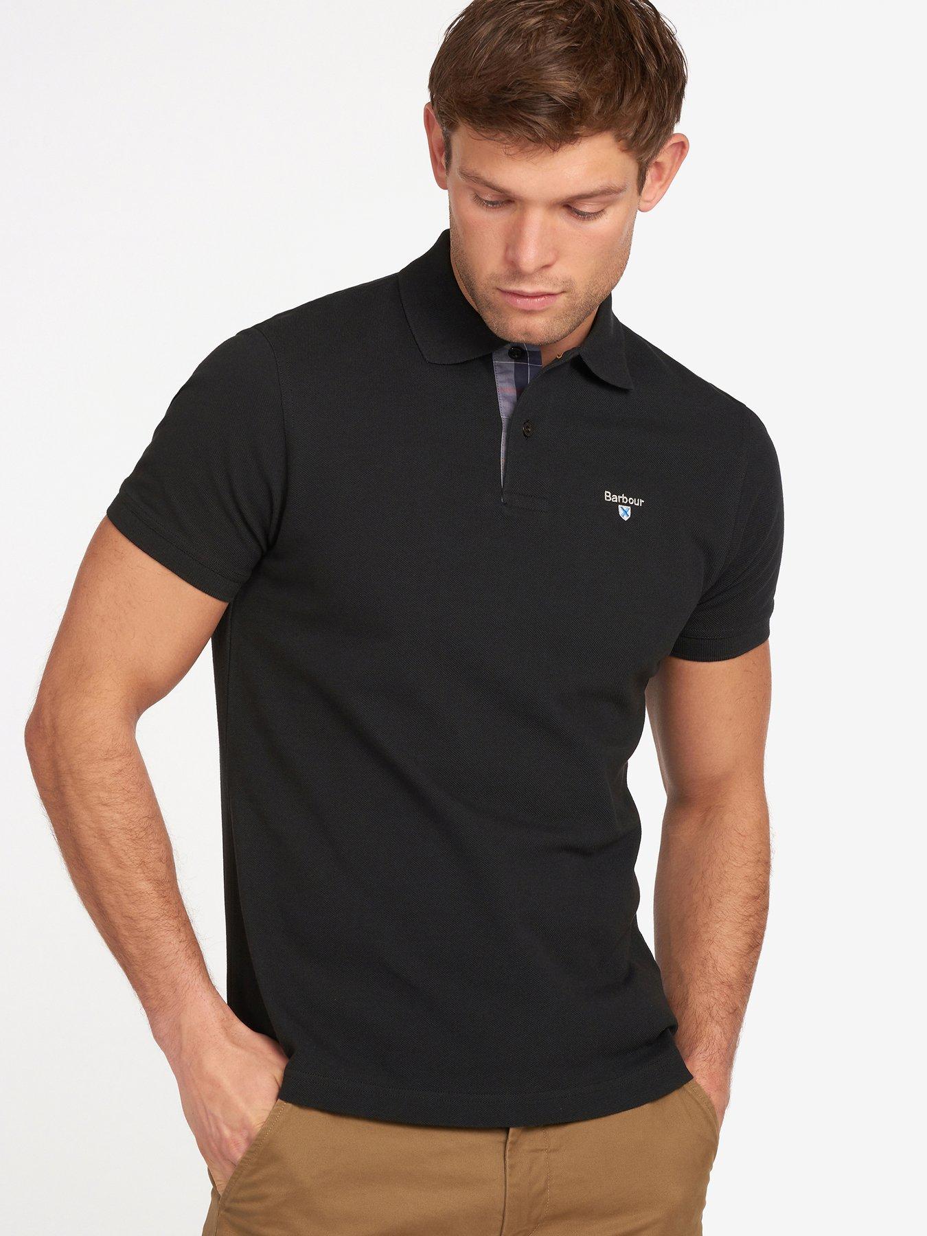 undefined Tartan Pique Polo Shirt - Black