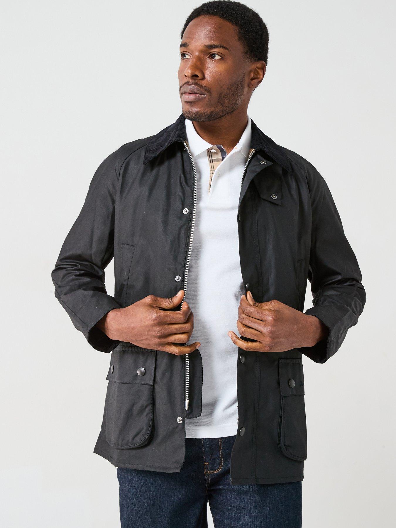 Barbour Ashby Wax Corduroy Collar Jacket - Black