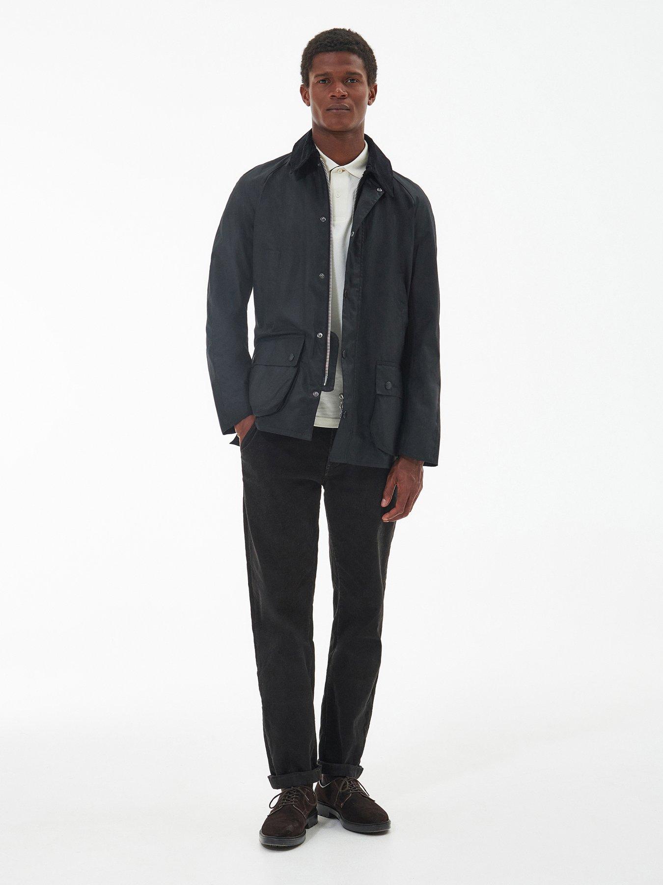 Image 3 of 6 of Barbour Ashby Wax Corduroy Collar Jacket - Black