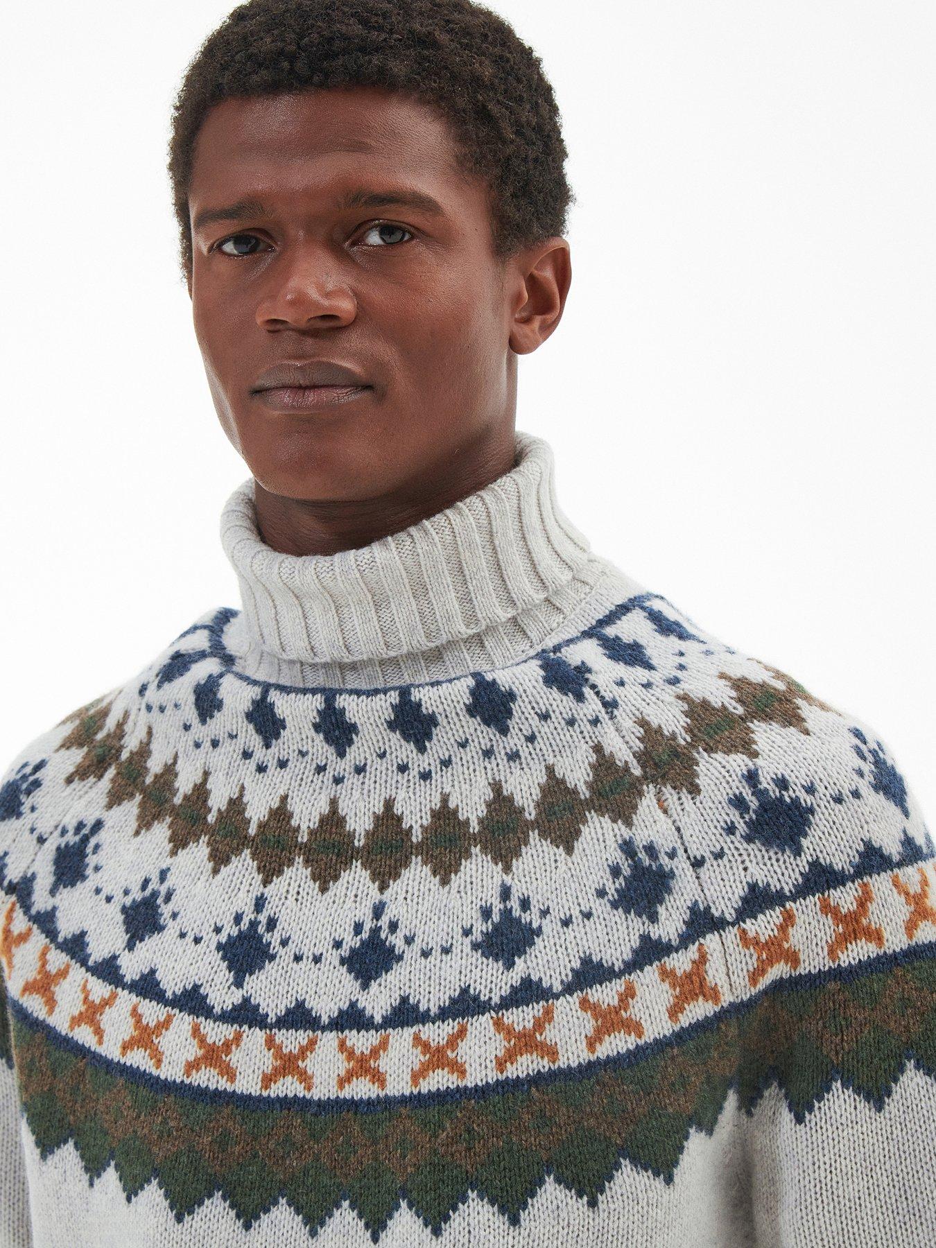 Barbour Roose Fairisle Rollneck Jumper Cream Very
