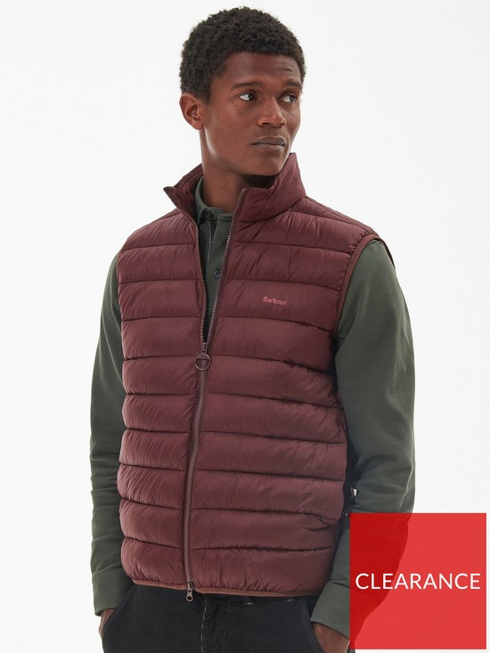 front image of barbour-bretby-padded-gilet-red