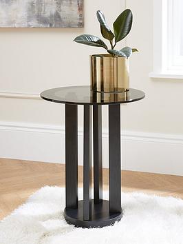 Product photograph of Very Home Moda Round Pedestal Glass Top Side Table from very.co.uk