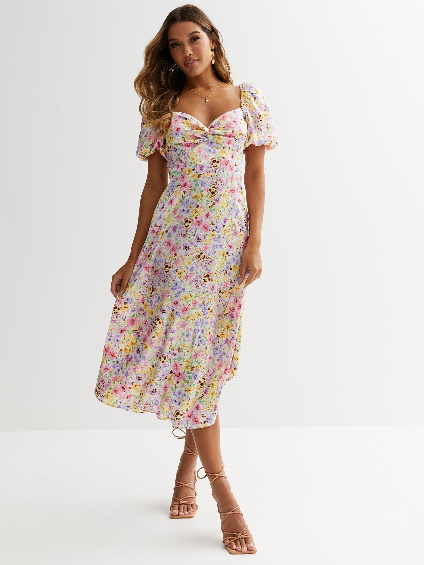 Puff sleeve 2024 floral dress