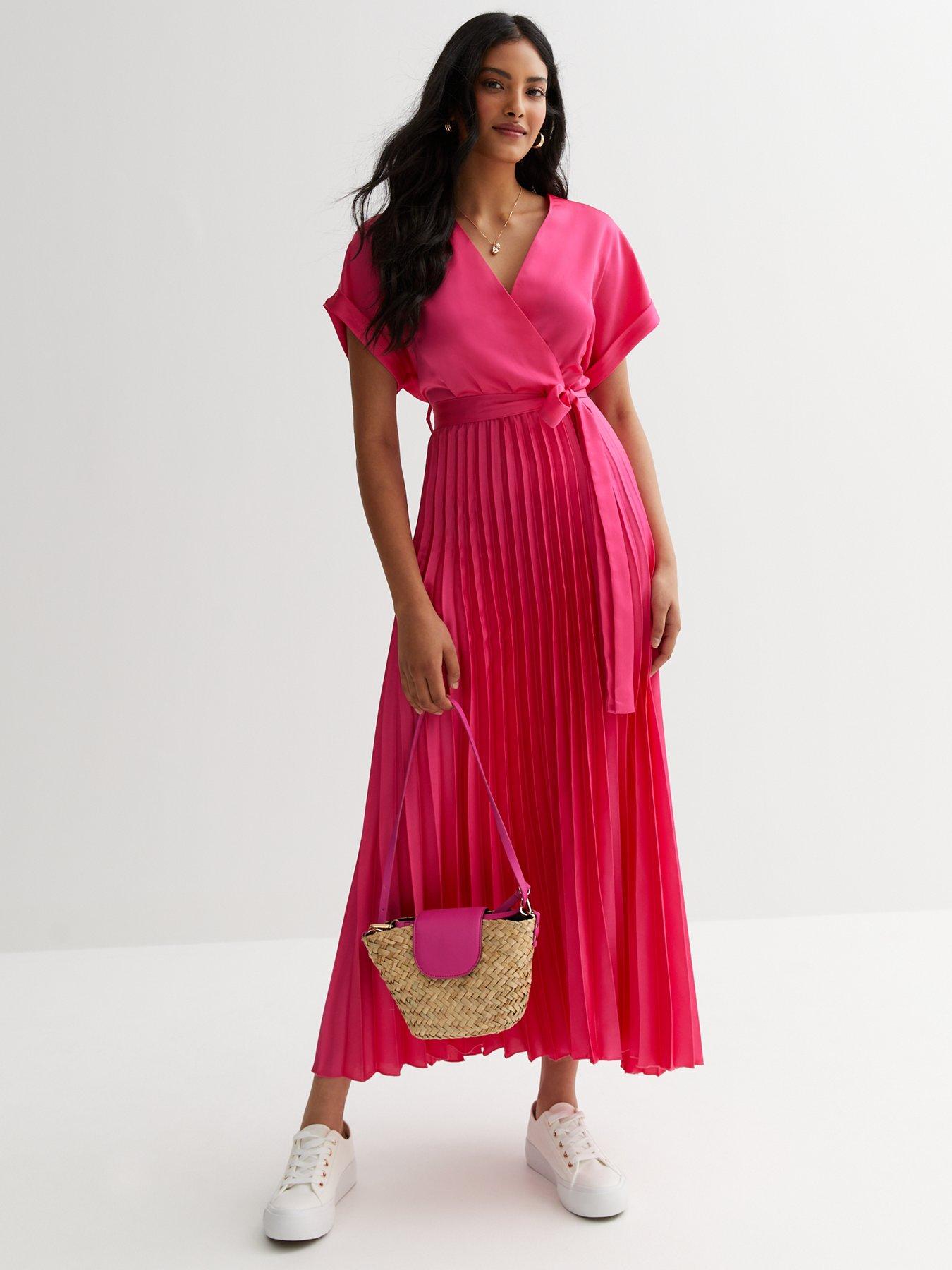 Dark pink sales wrap dress