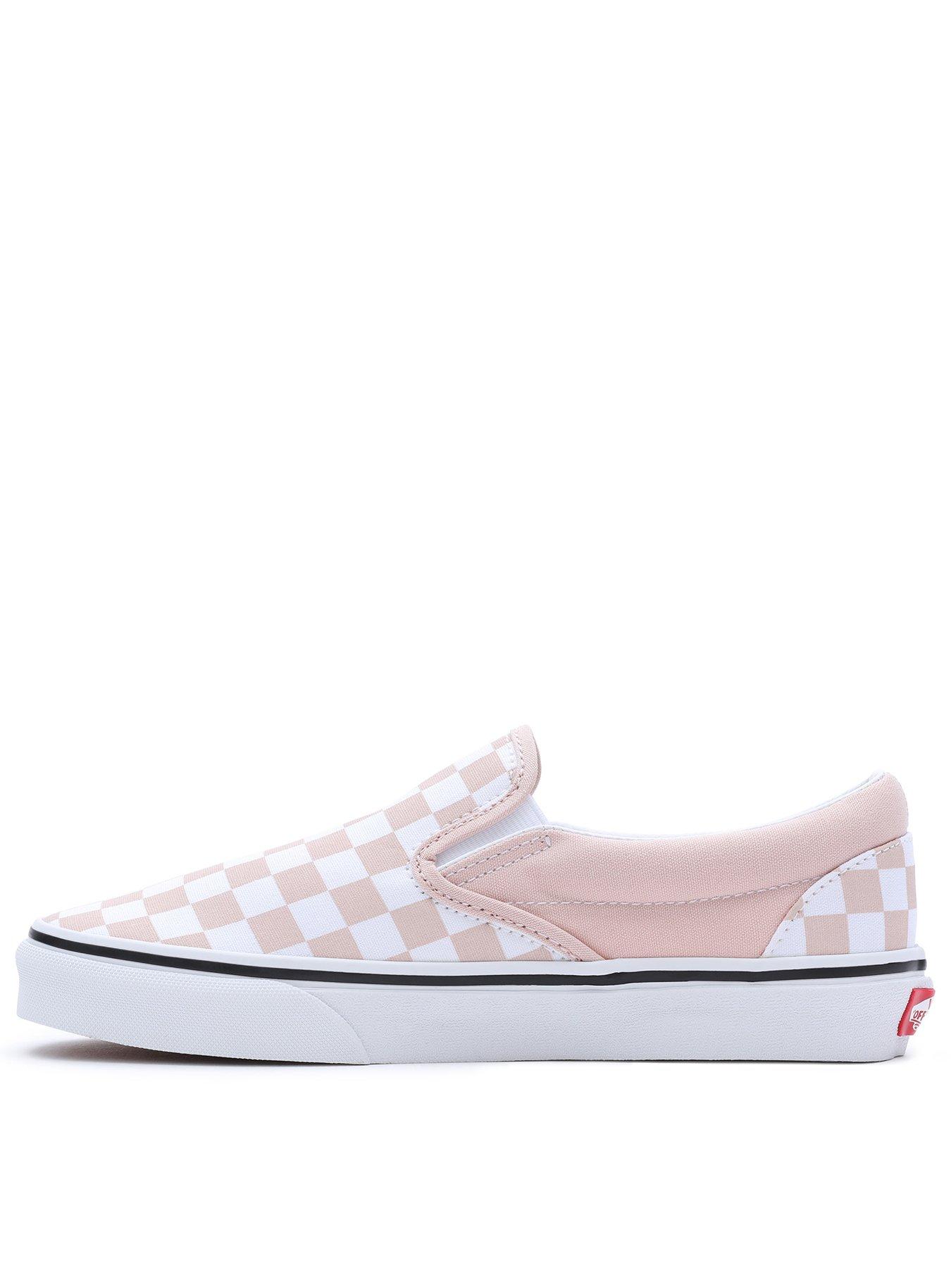 Light pink checkerboard slip on cheap vans