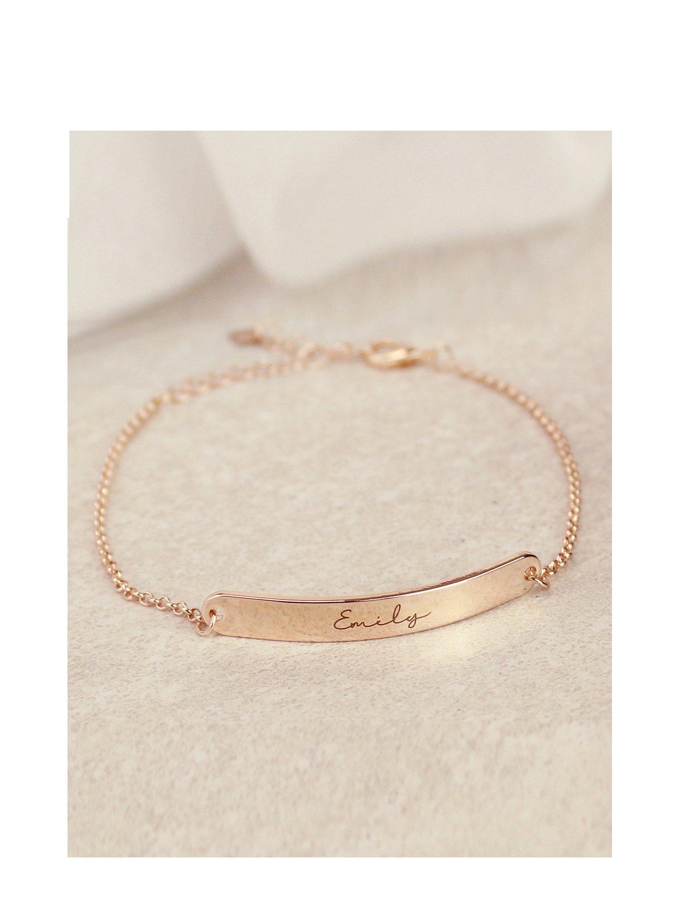 Personalised rose hot sale gold bangle