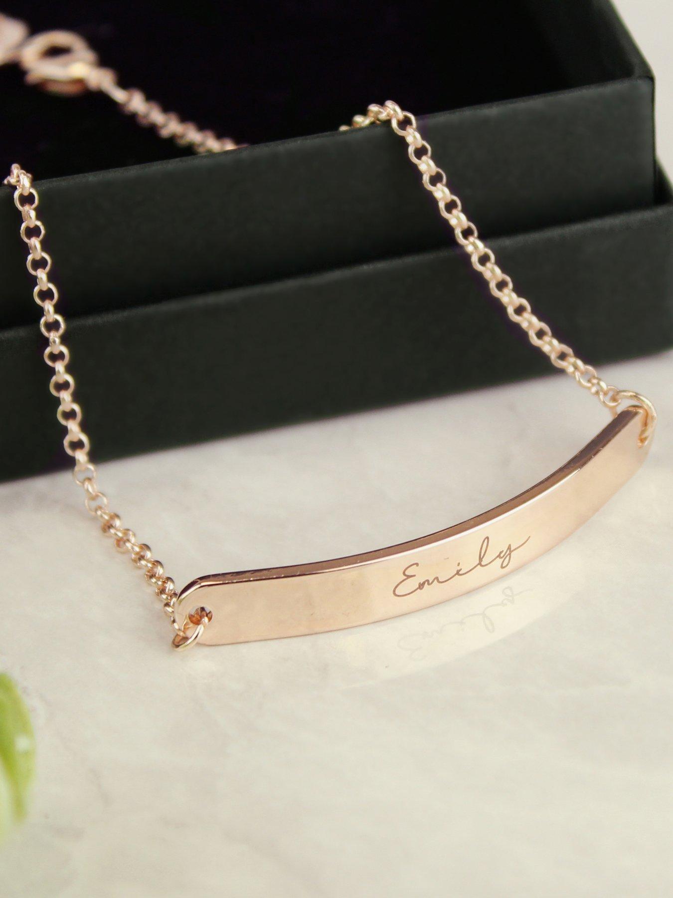 Rose gold nameplate bracelet deals