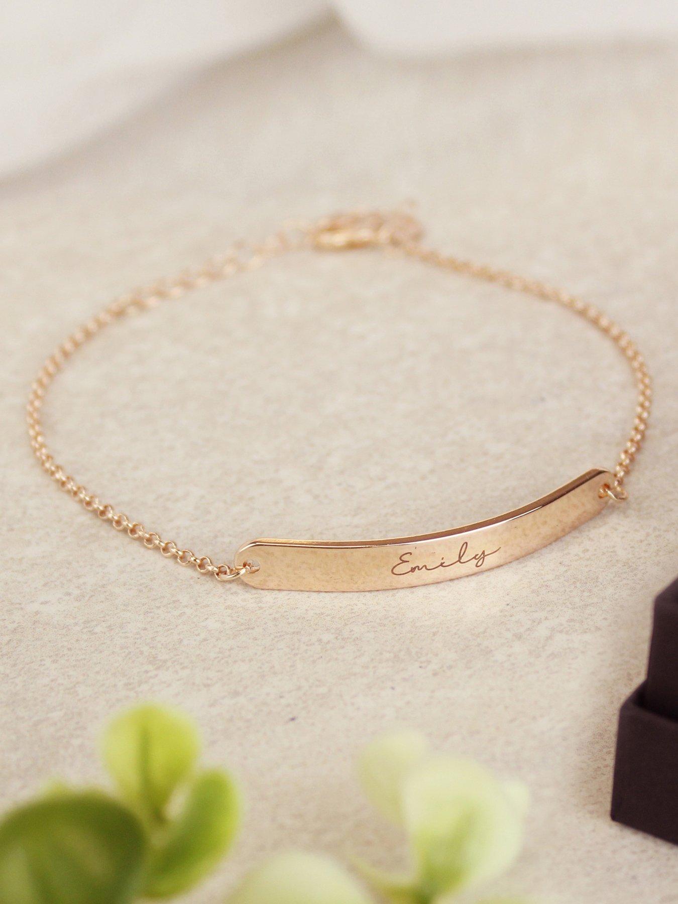 Rose gold personalised on sale bracelet