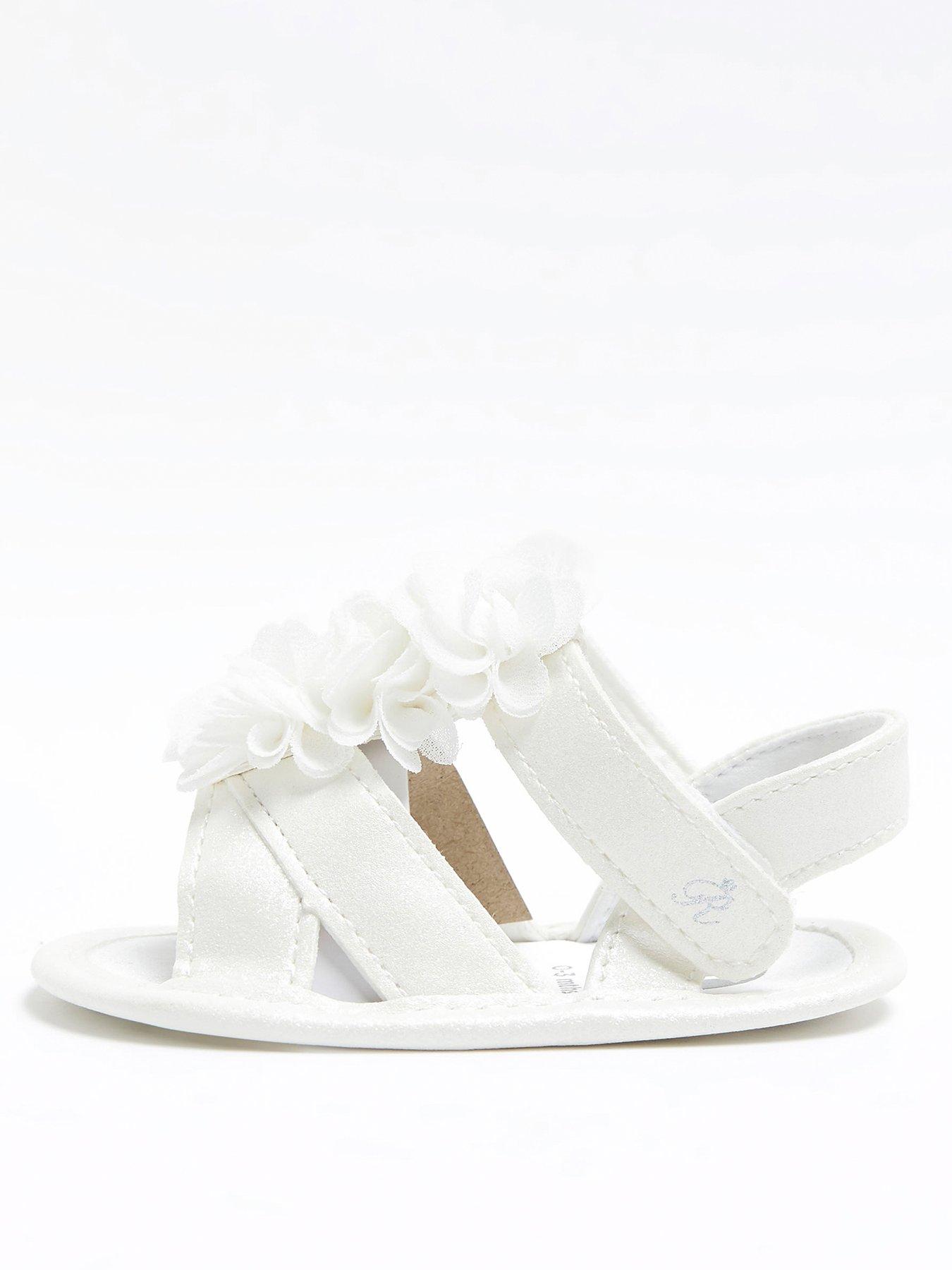 River Island Baby Baby Girl Flower Sandals White very