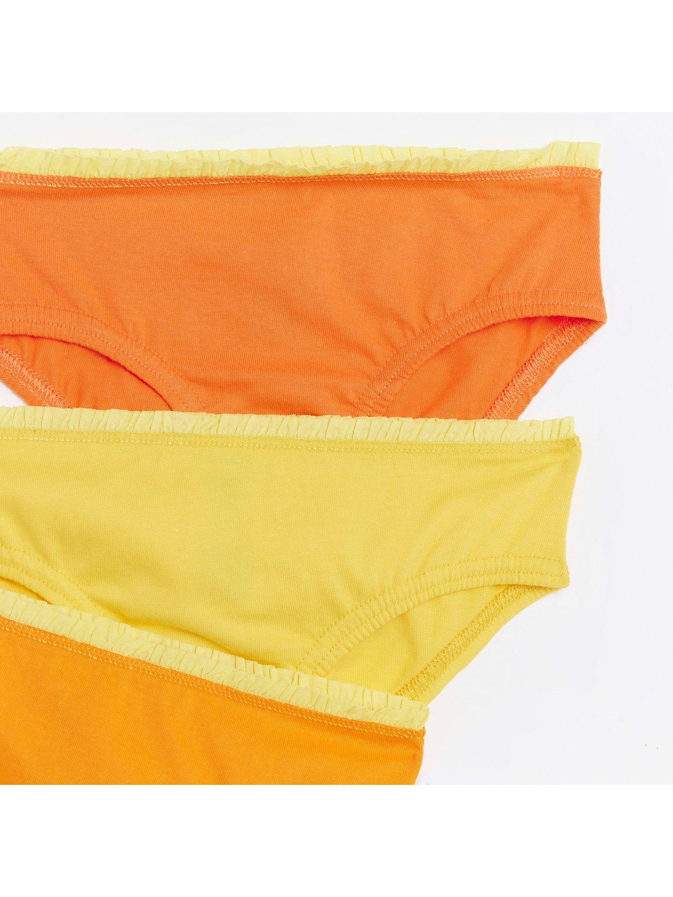 River Island Mini Girls Frill Briefs 6 Pack - Orange