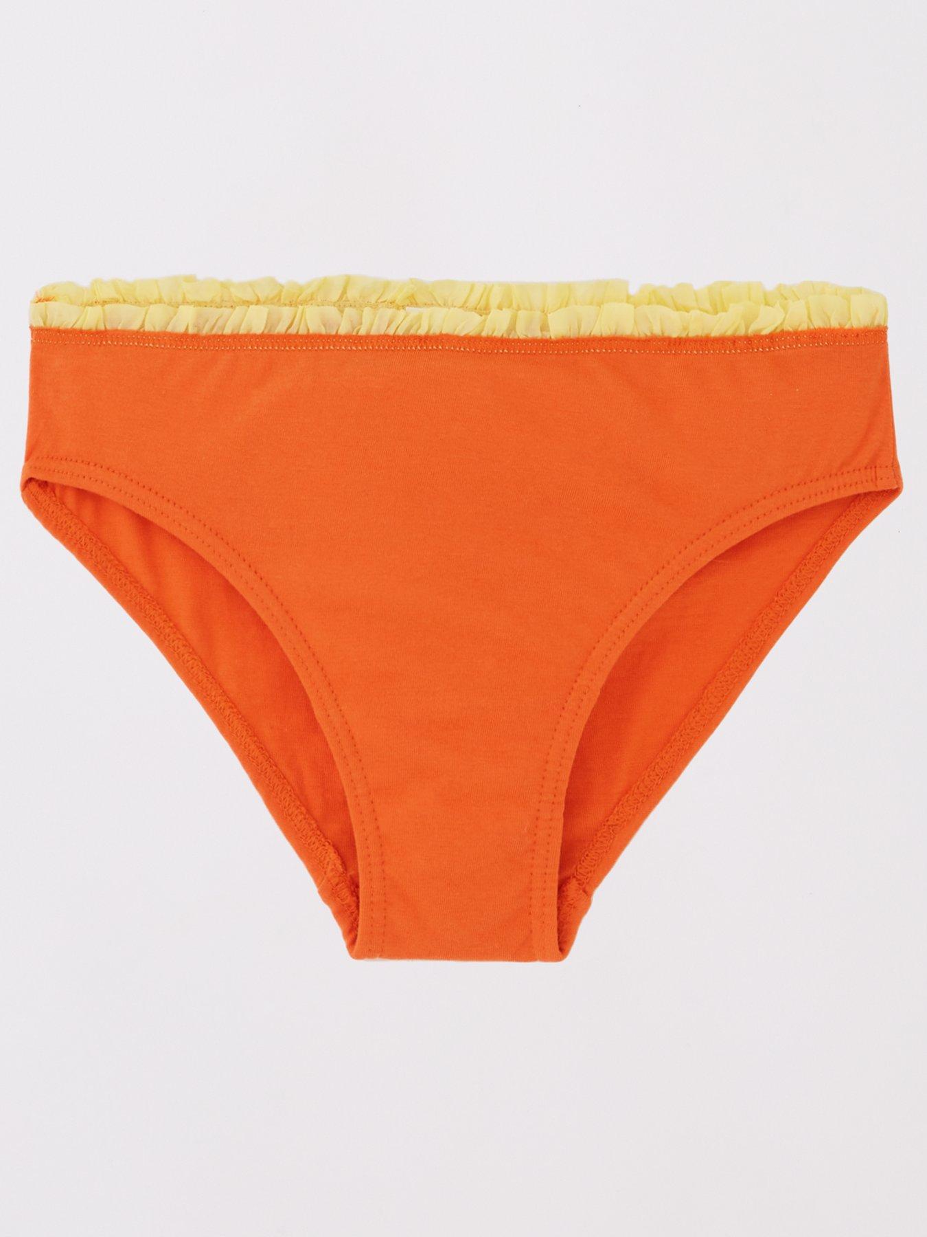 River Island Girls 6 Pack Frill Trim Brief Orange very.co.uk