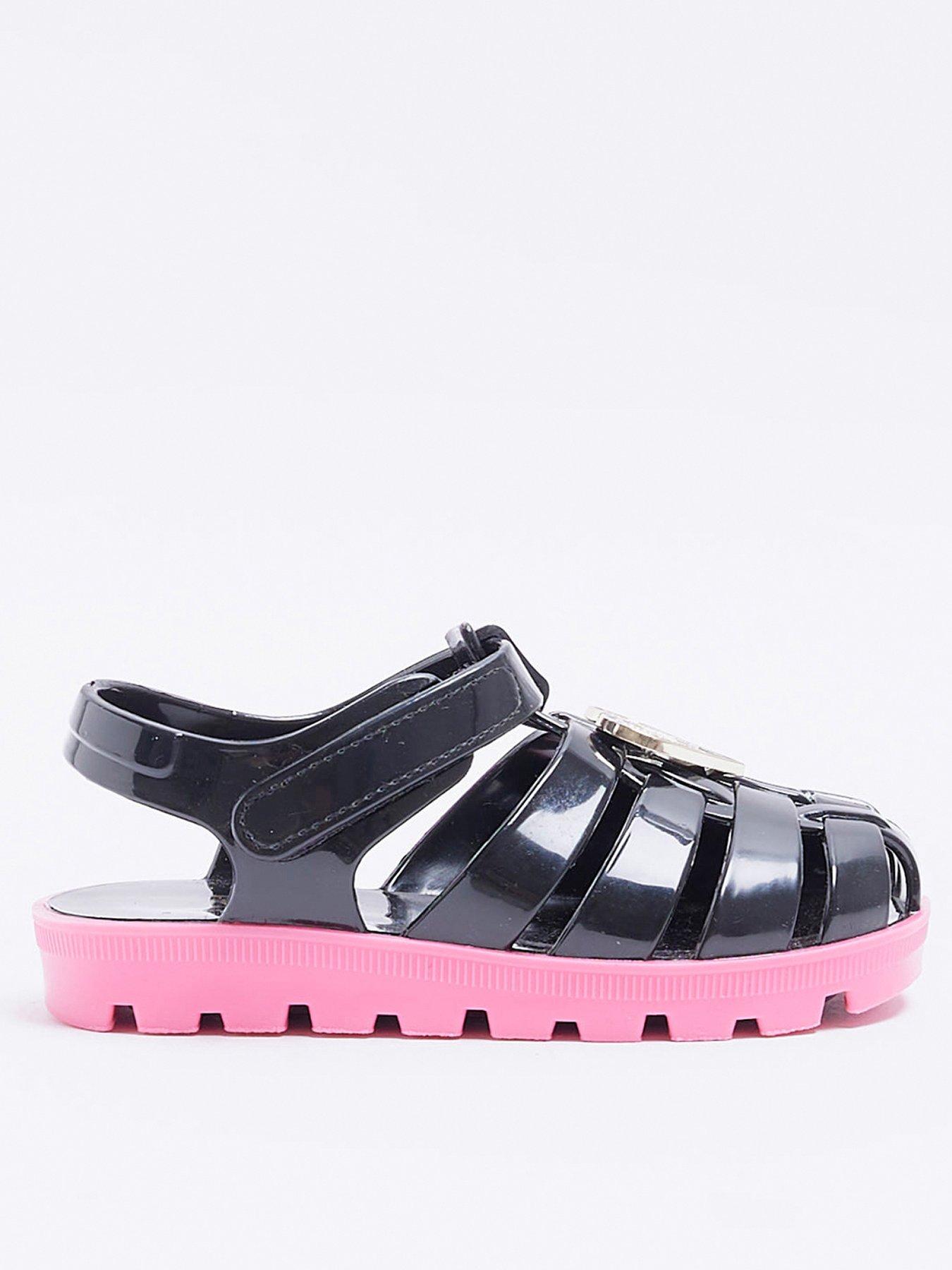 River Island Mini Mini Girl RI Jelly Sandals Black very