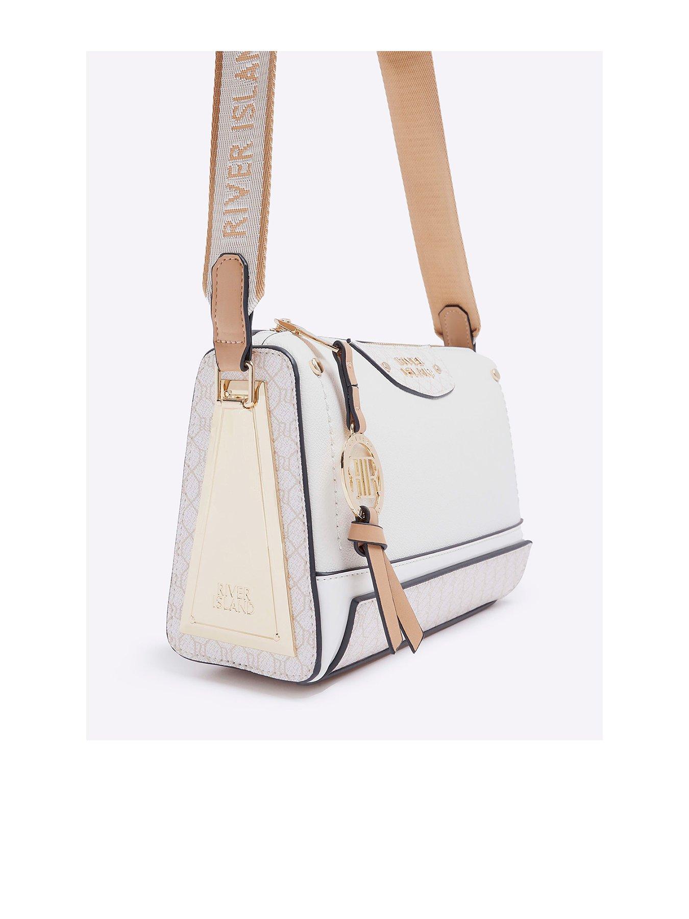 River island white cross outlet body bag