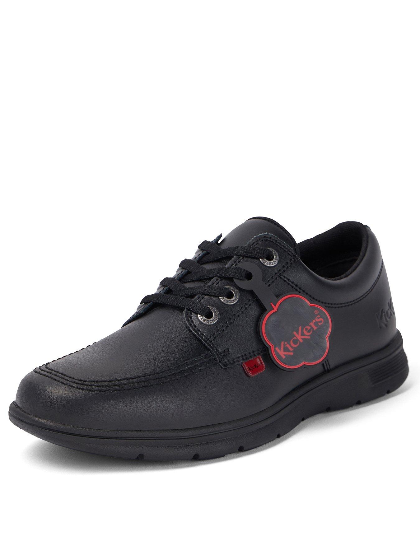 Kickers black leather on sale shoes