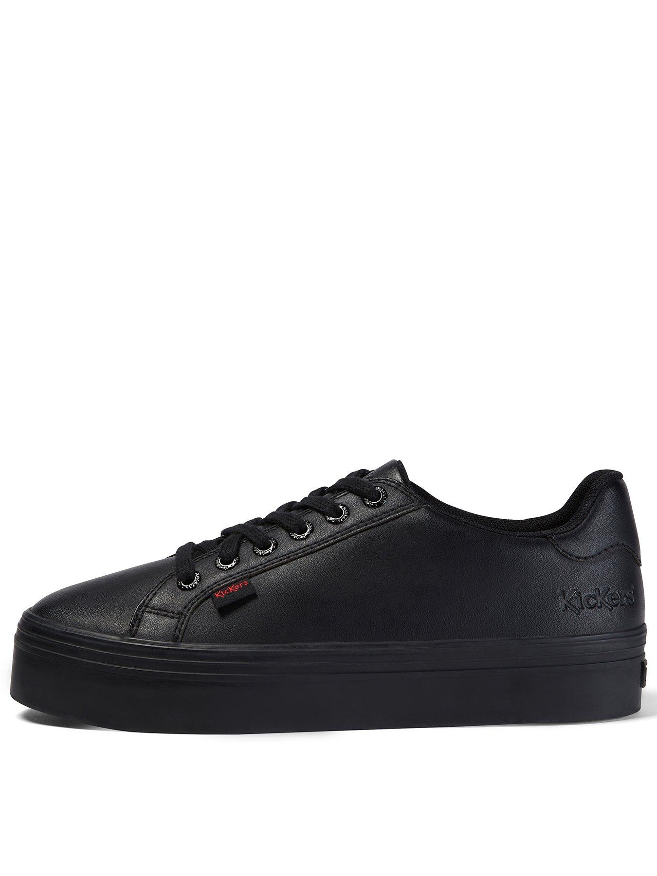 Kickers Youth Tovni Stack Leather Lace Up School Plimsoll