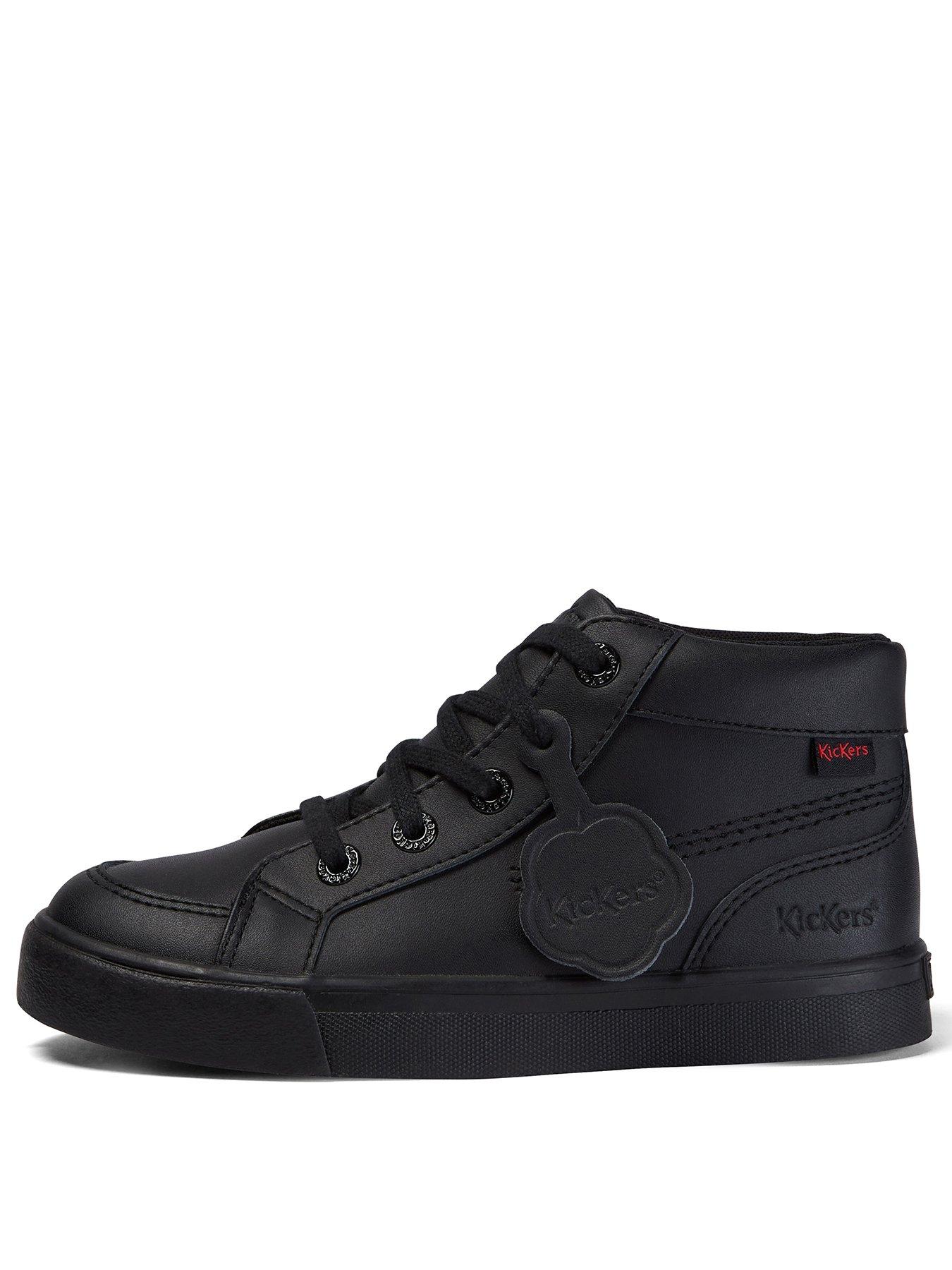 Image 1 of 6 of Kickers Tovni Hi Top School Shoe - Black