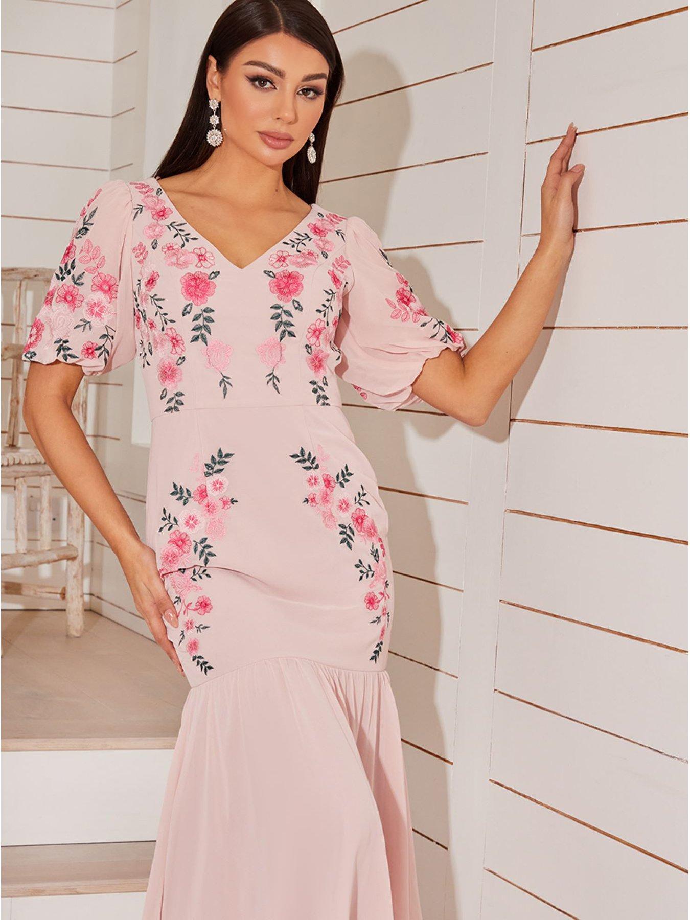 Chi chi floral shop embroidered midi dress