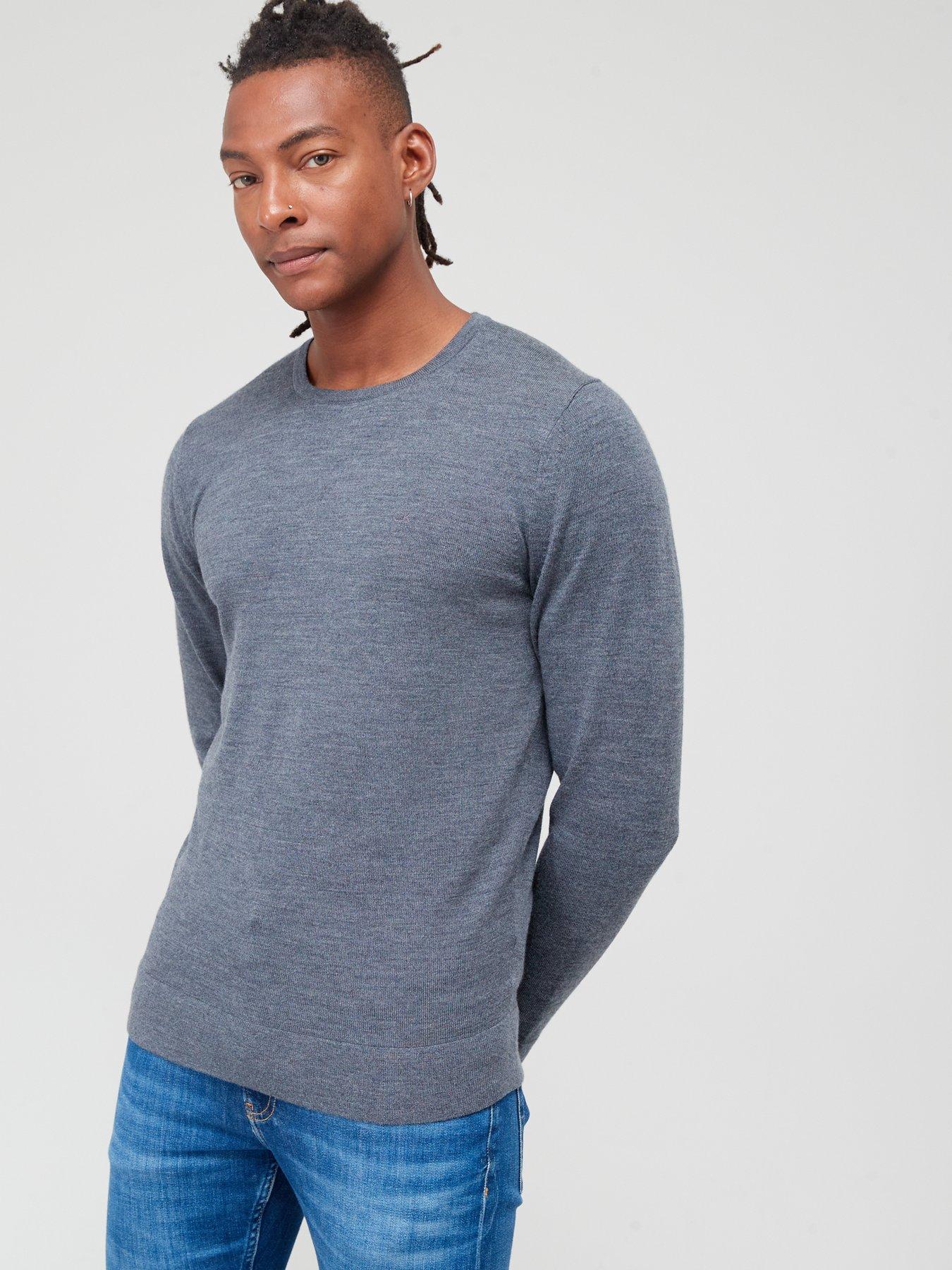 Calvin klein men's crew neck clearance sweater