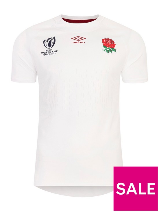 front image of umbro-mens-england-wc-home-replica-short-sleeved-jersey-white