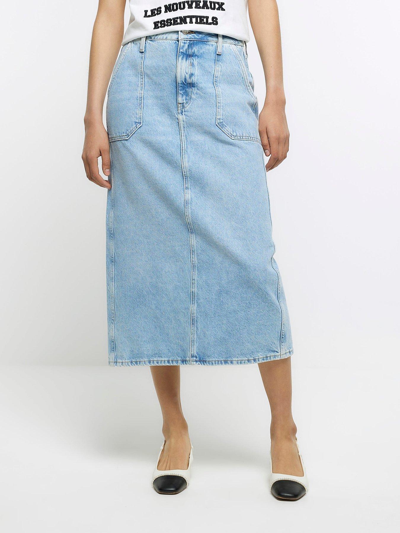 River island light blue skirt sales