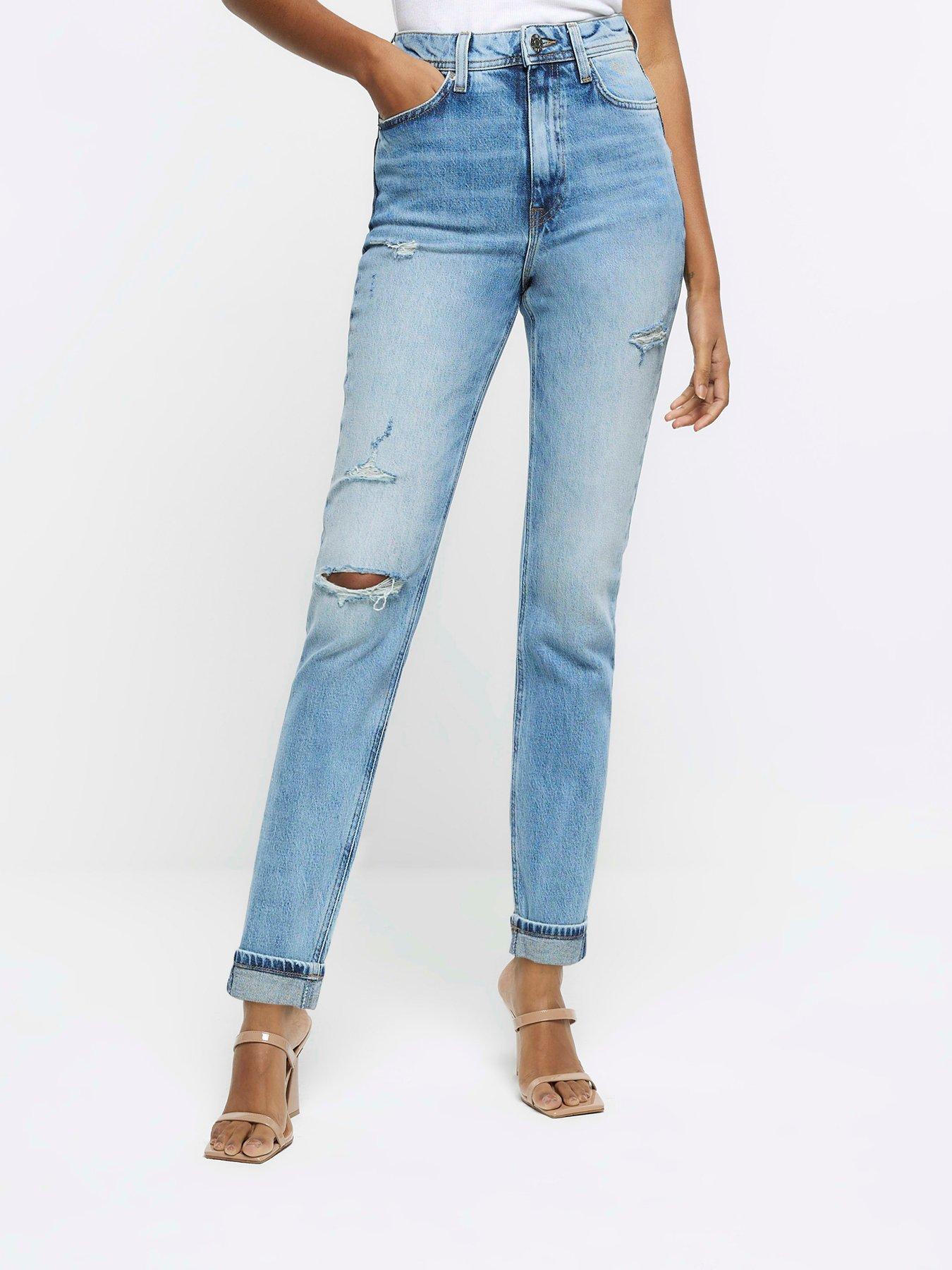 River Island Mom Jeans - Blue | very.co.uk