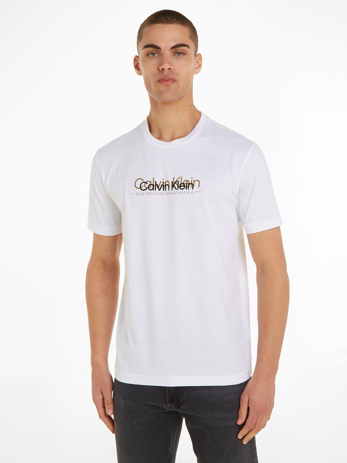 Calvin klein flock logo t shirt new arrivals