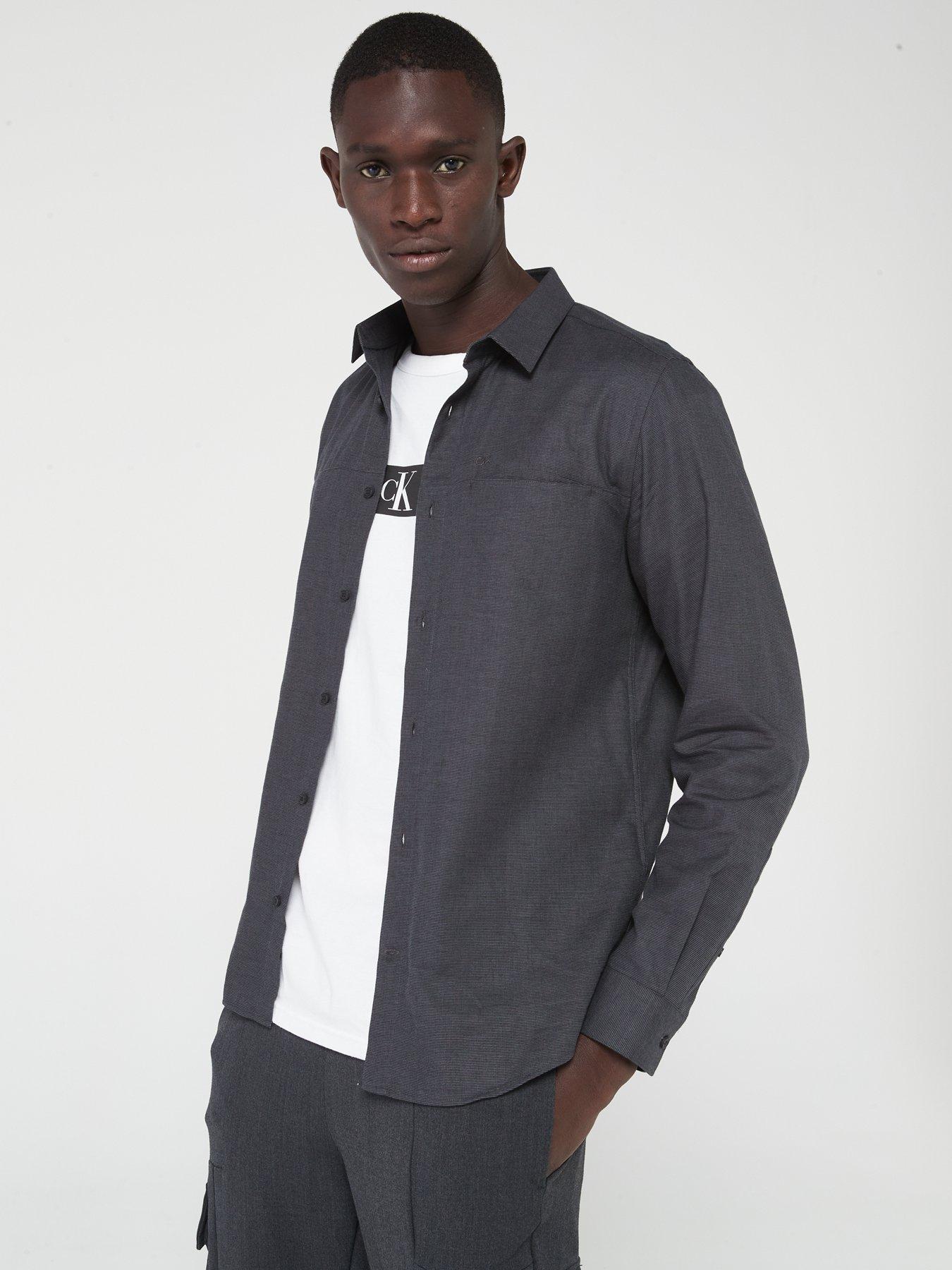 Calvin Klein Flannel Solid Shirt - Grey